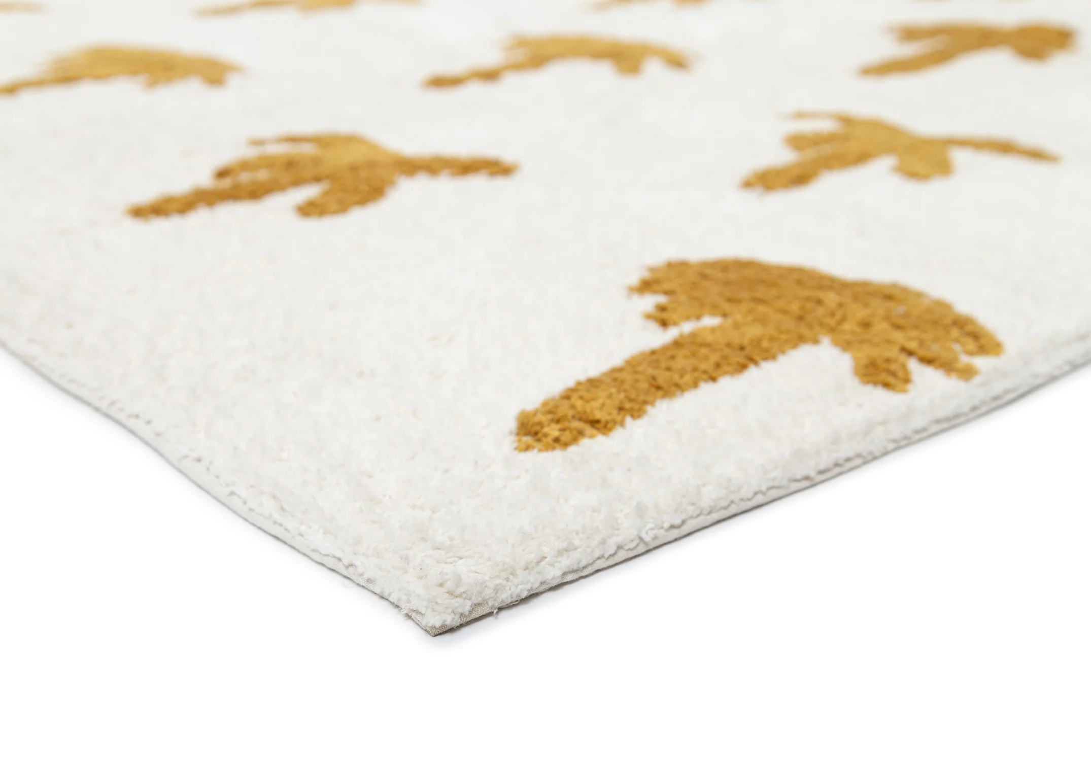 Saffron Mustard Brown Palm Tree Cotton Washable Rug - Image 8
