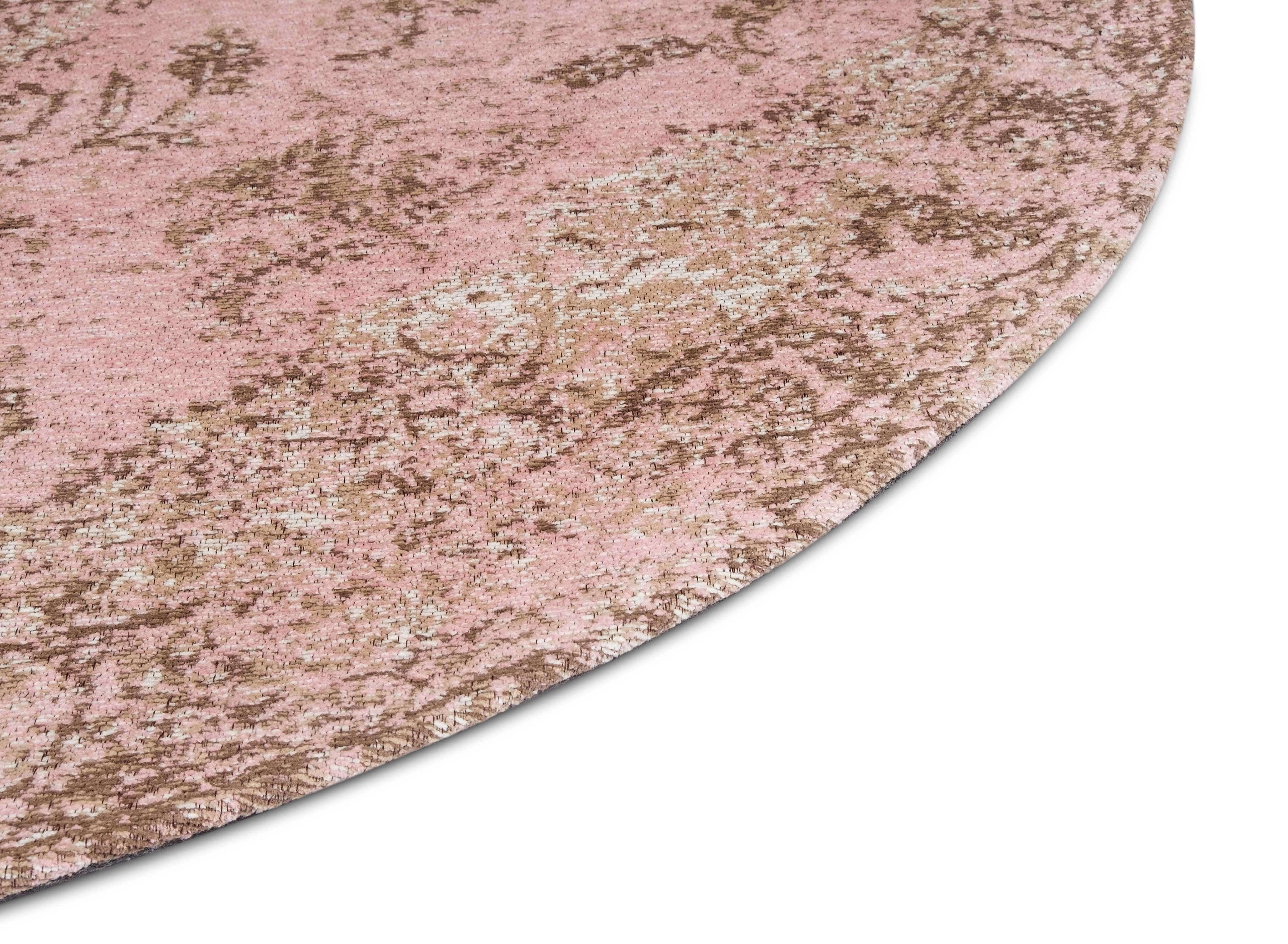 Sahara Turkish Style Pink Distressed Medallion Round Rug - Image 3