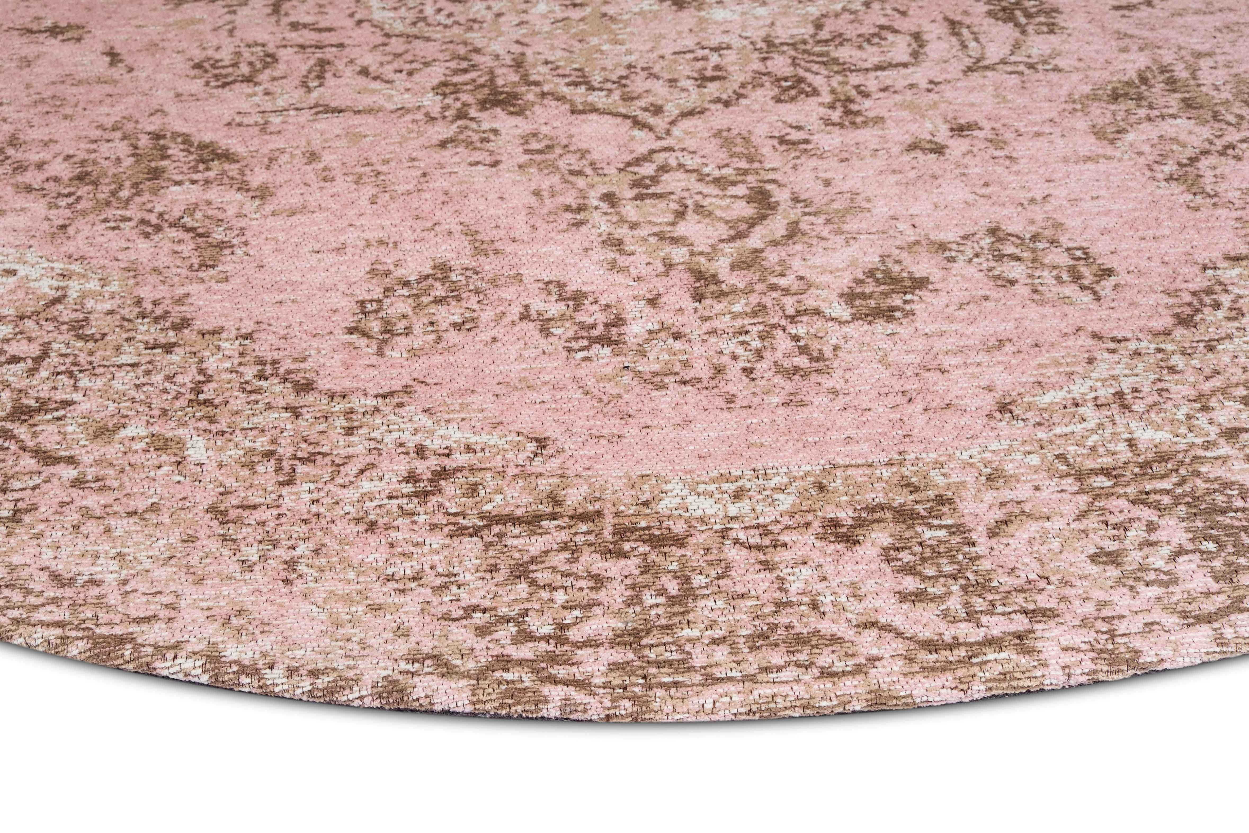 Sahara Turkish Style Pink Distressed Medallion Round Rug - Image 4