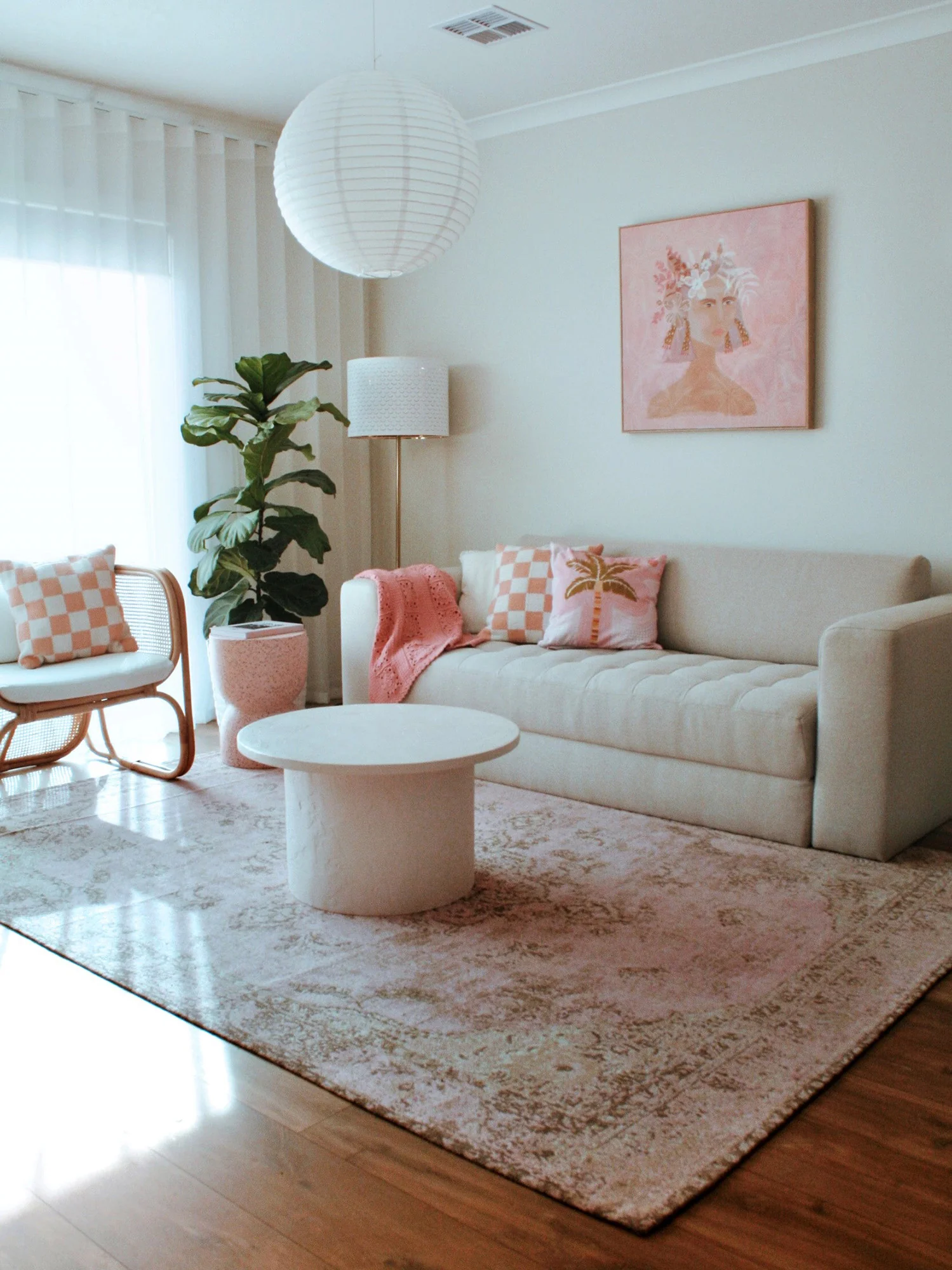 Sahara Turkish Style Pink Distressed Medallion Rug - Image 8