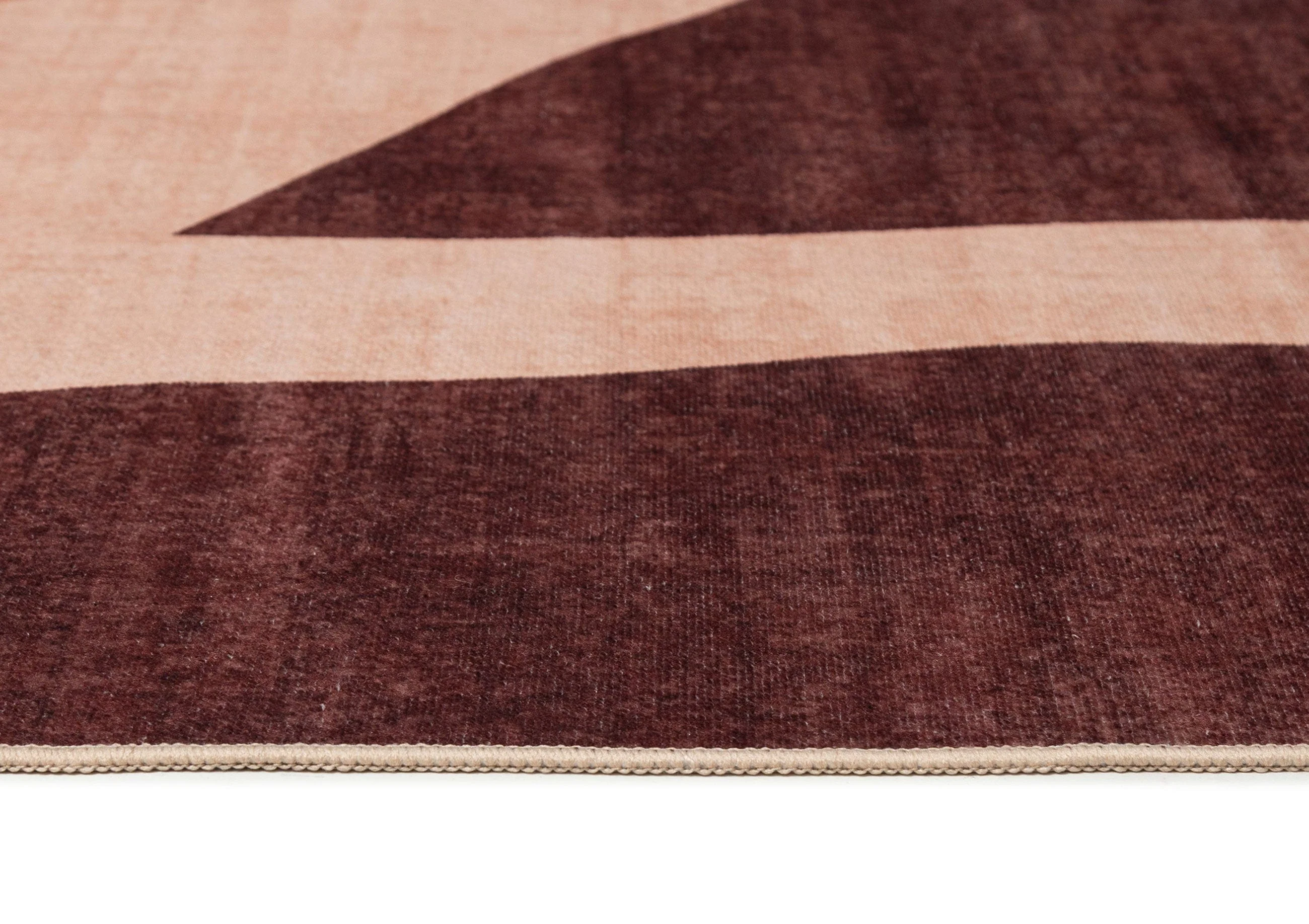 Samia Red and Beige Abstract Washable Rug - Image 11