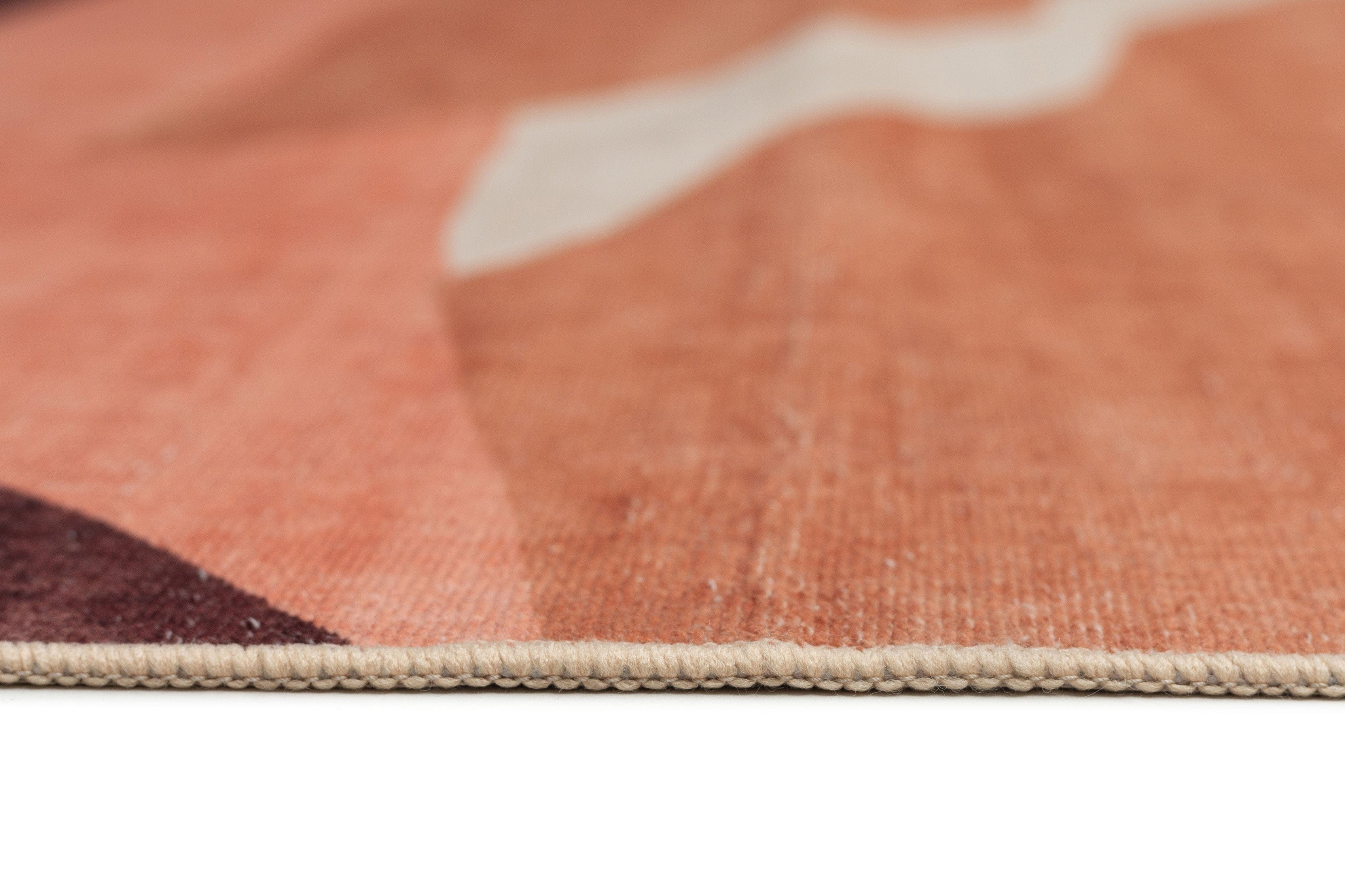 Samia Red and Beige Abstract Washable Rug - Image 13