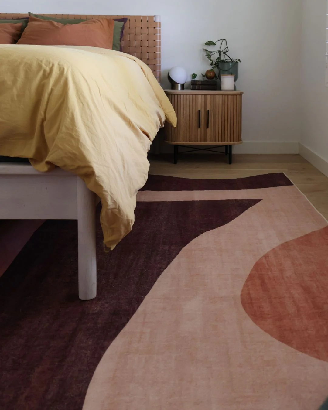 Samia Red and Beige Abstract Washable Rug - Image 4