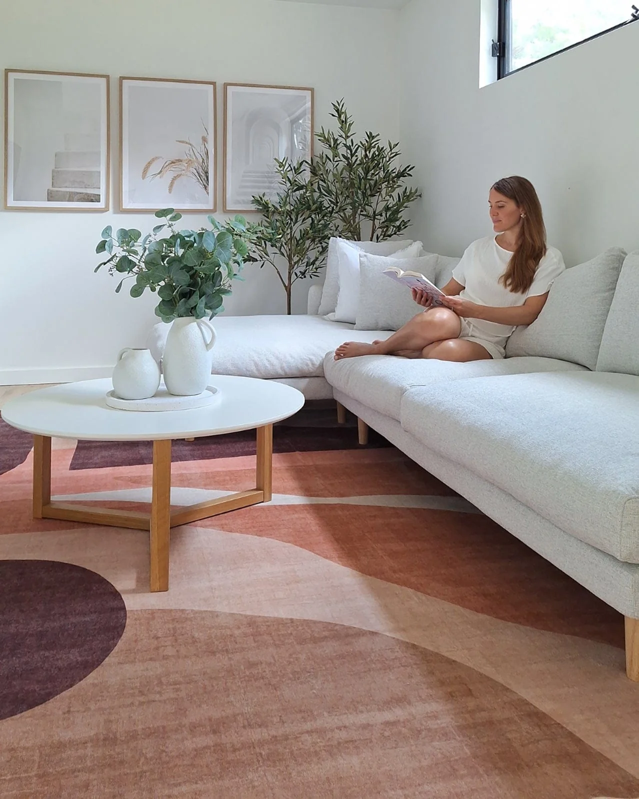 Samia Red and Beige Abstract Washable Rug - Image 8