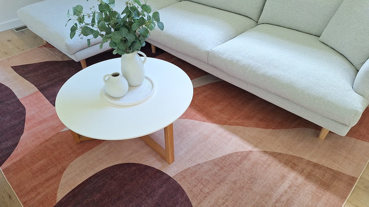 Samia Red and Beige Abstract Washable Rug - Image 9