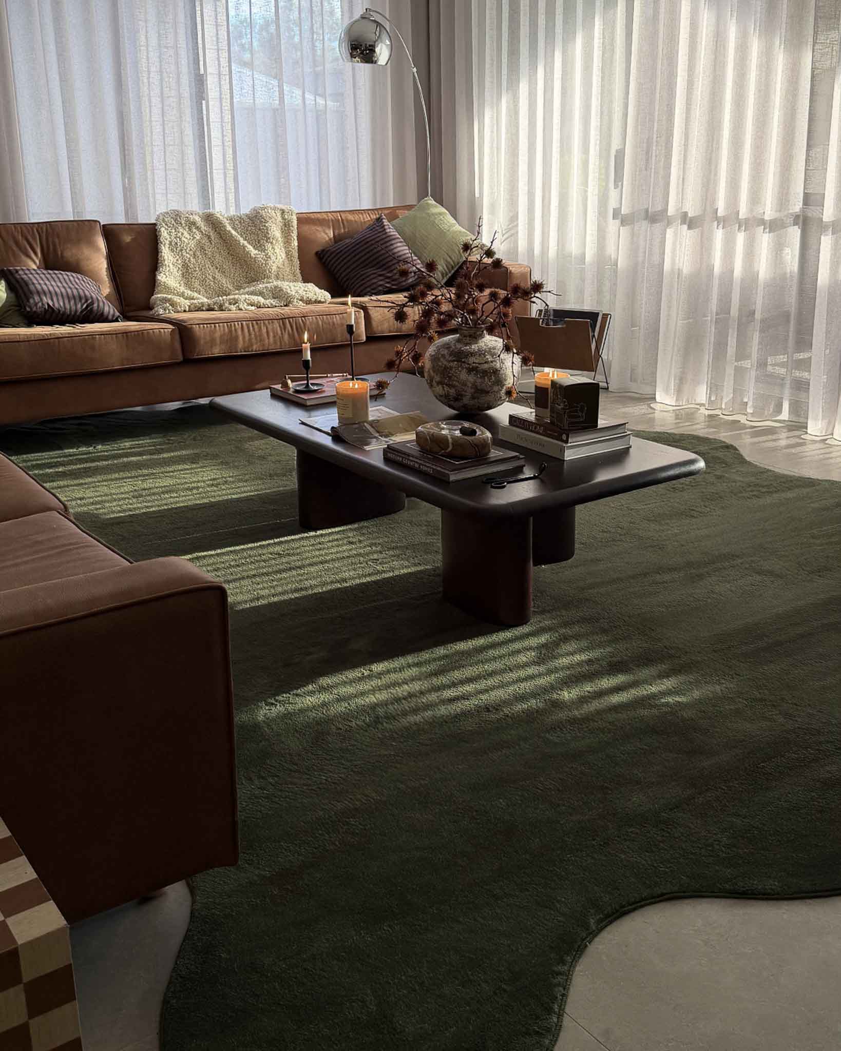 Sandara Olive Scallop Washable Rug - Image 3