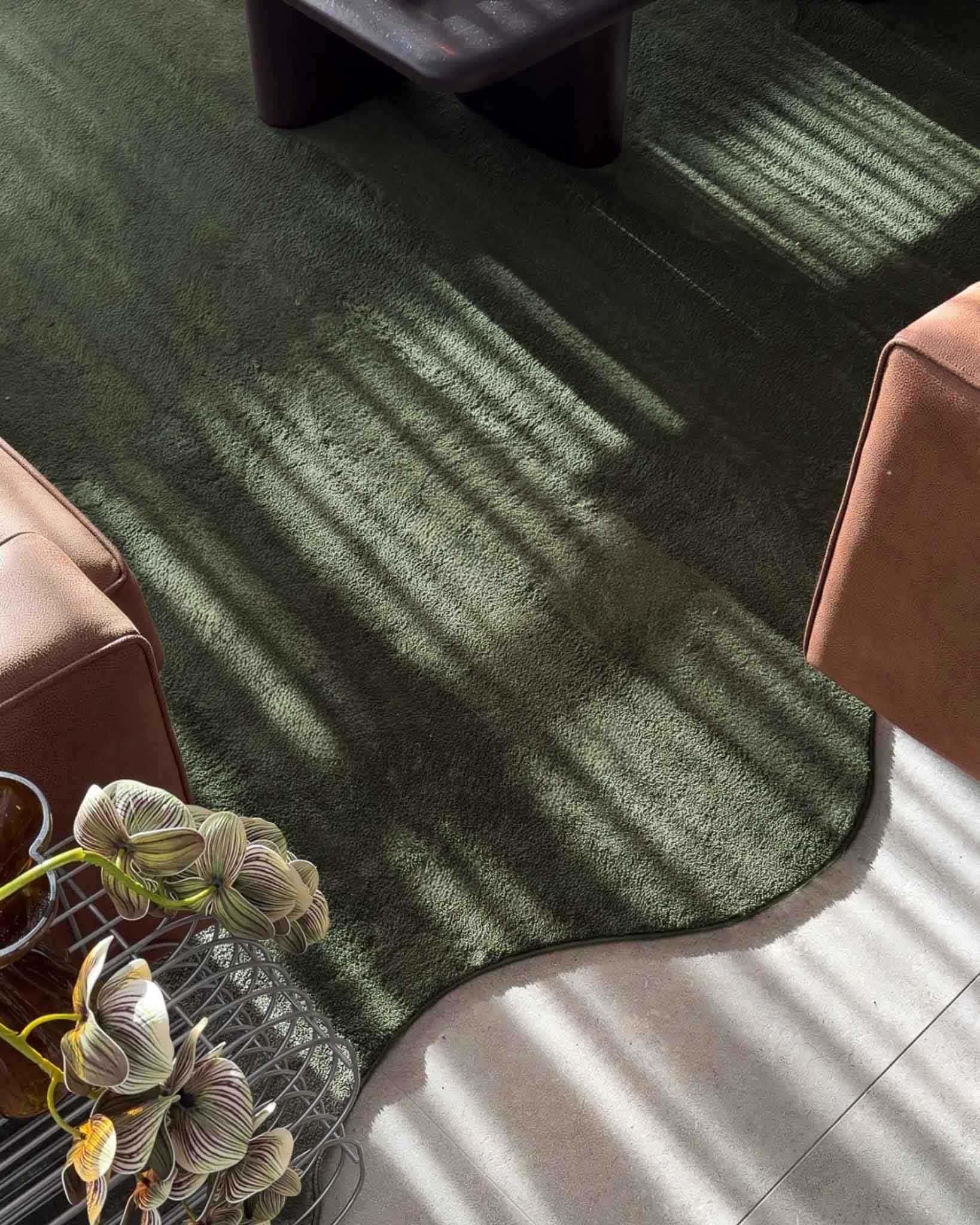 Sandara Olive Scallop Washable Rug - Image 5