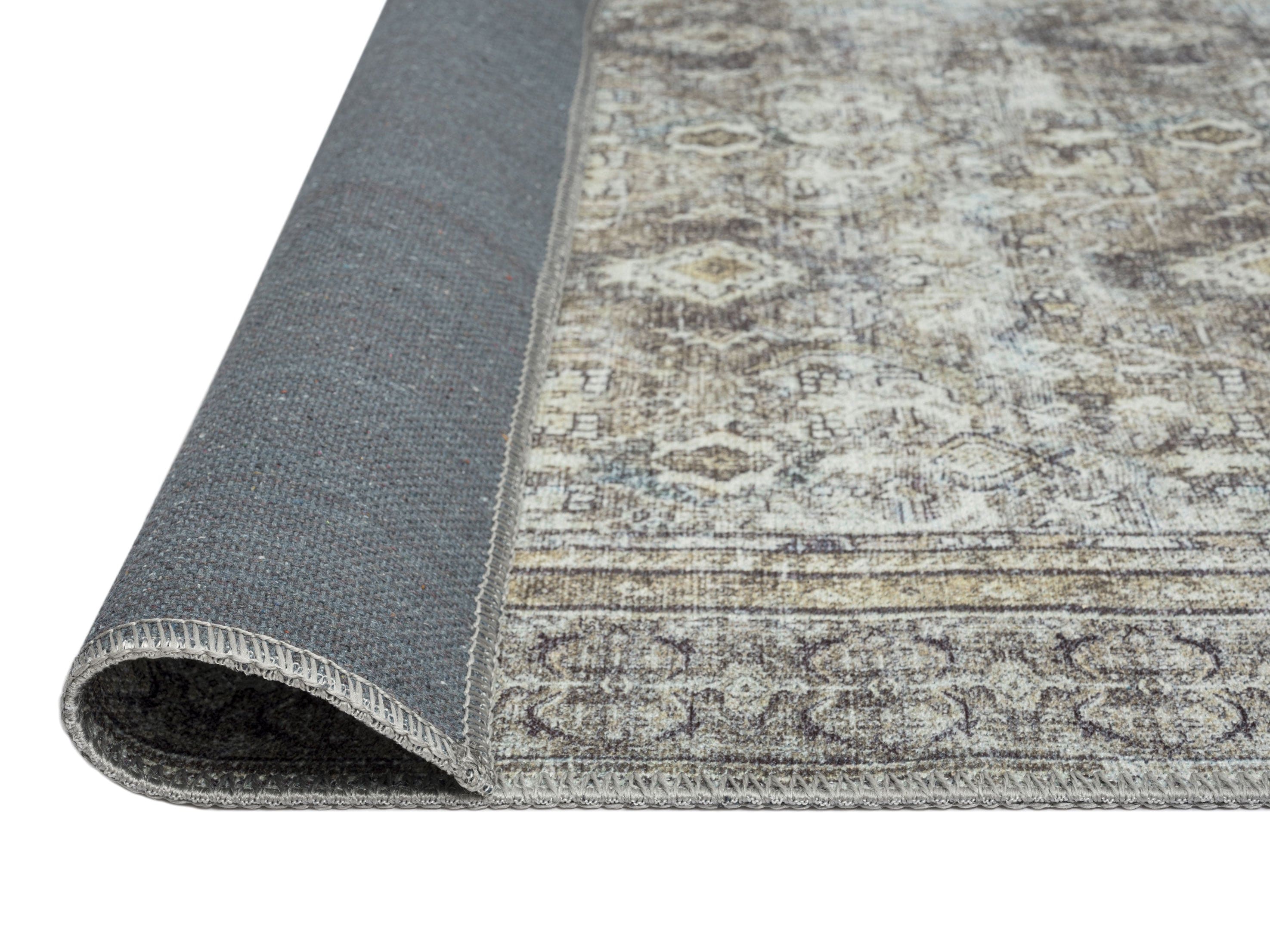 Santi Green and Grey Traditional Distressed Washable Rug - Image 19