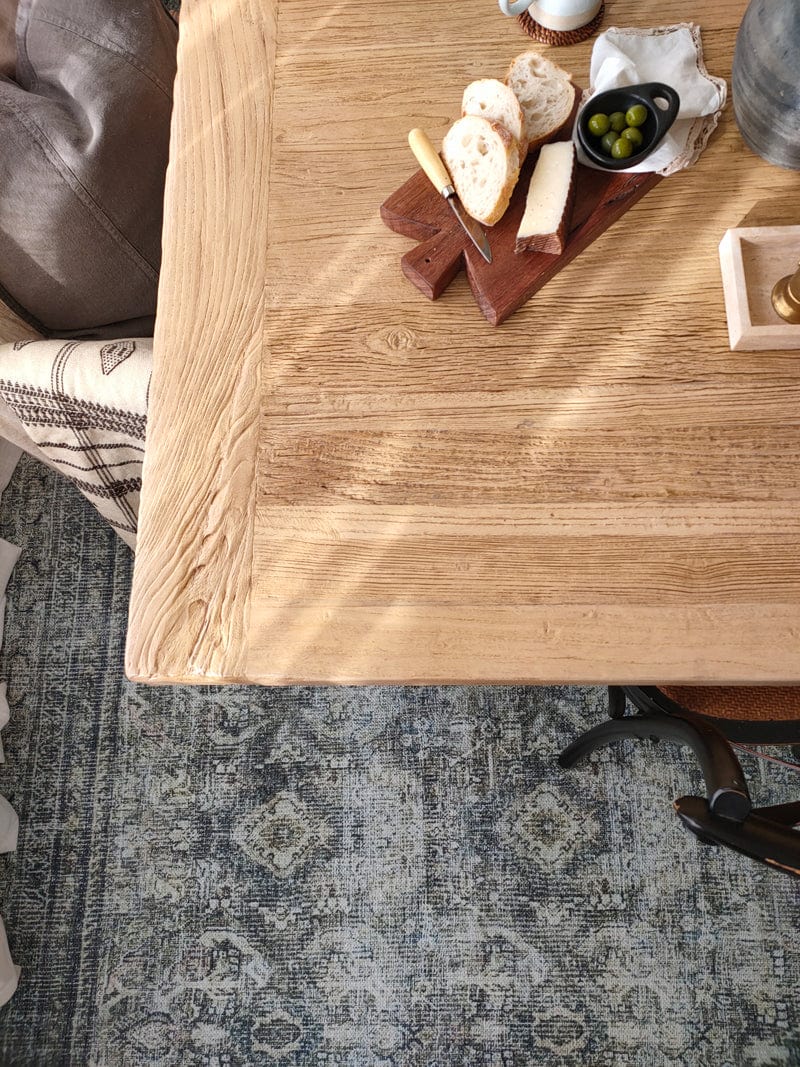 Santi Green and Grey Traditional Distressed Washable Rug - Image 6