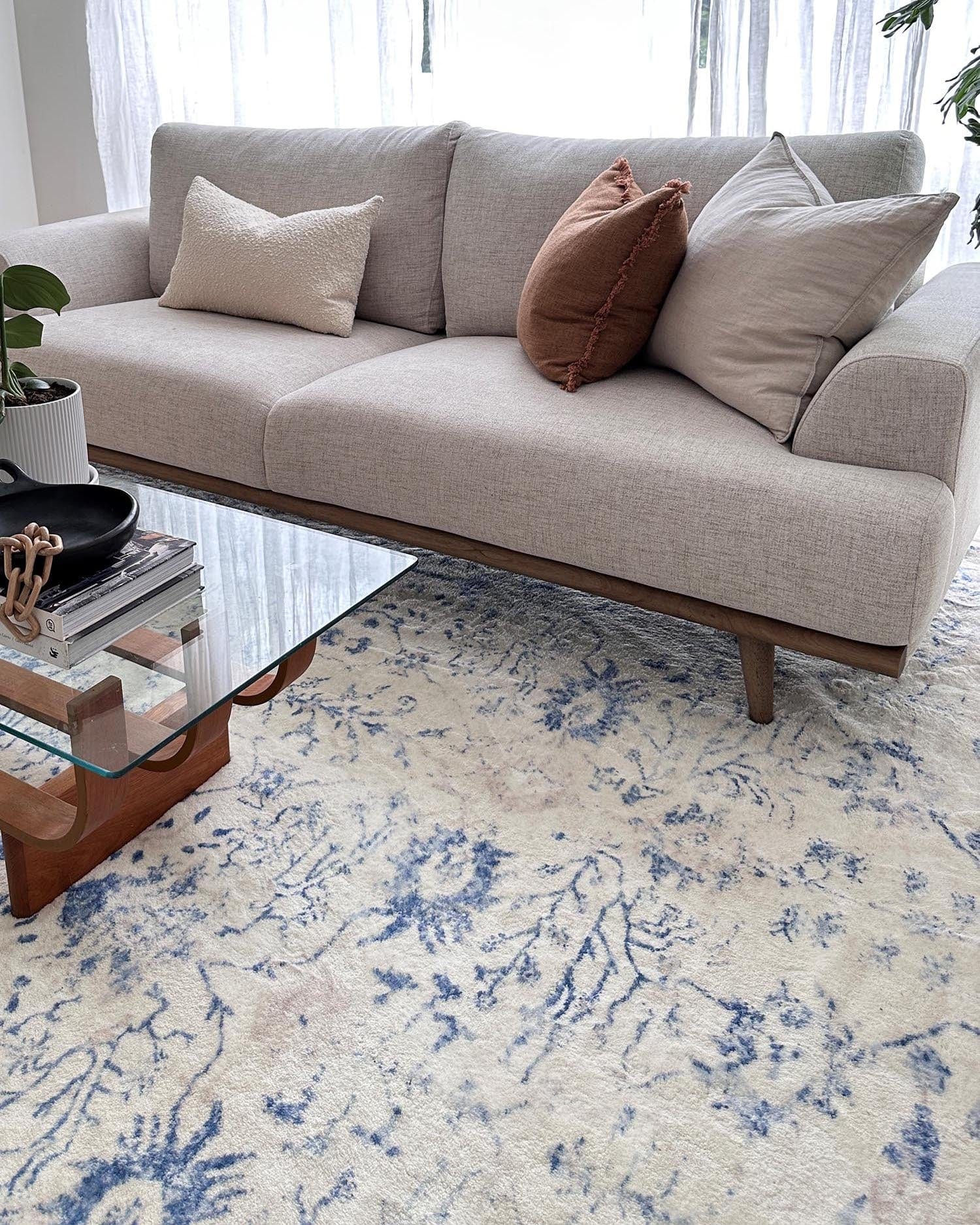 Sarafina Blue and Grey Distressed Washable Rug - Image 11