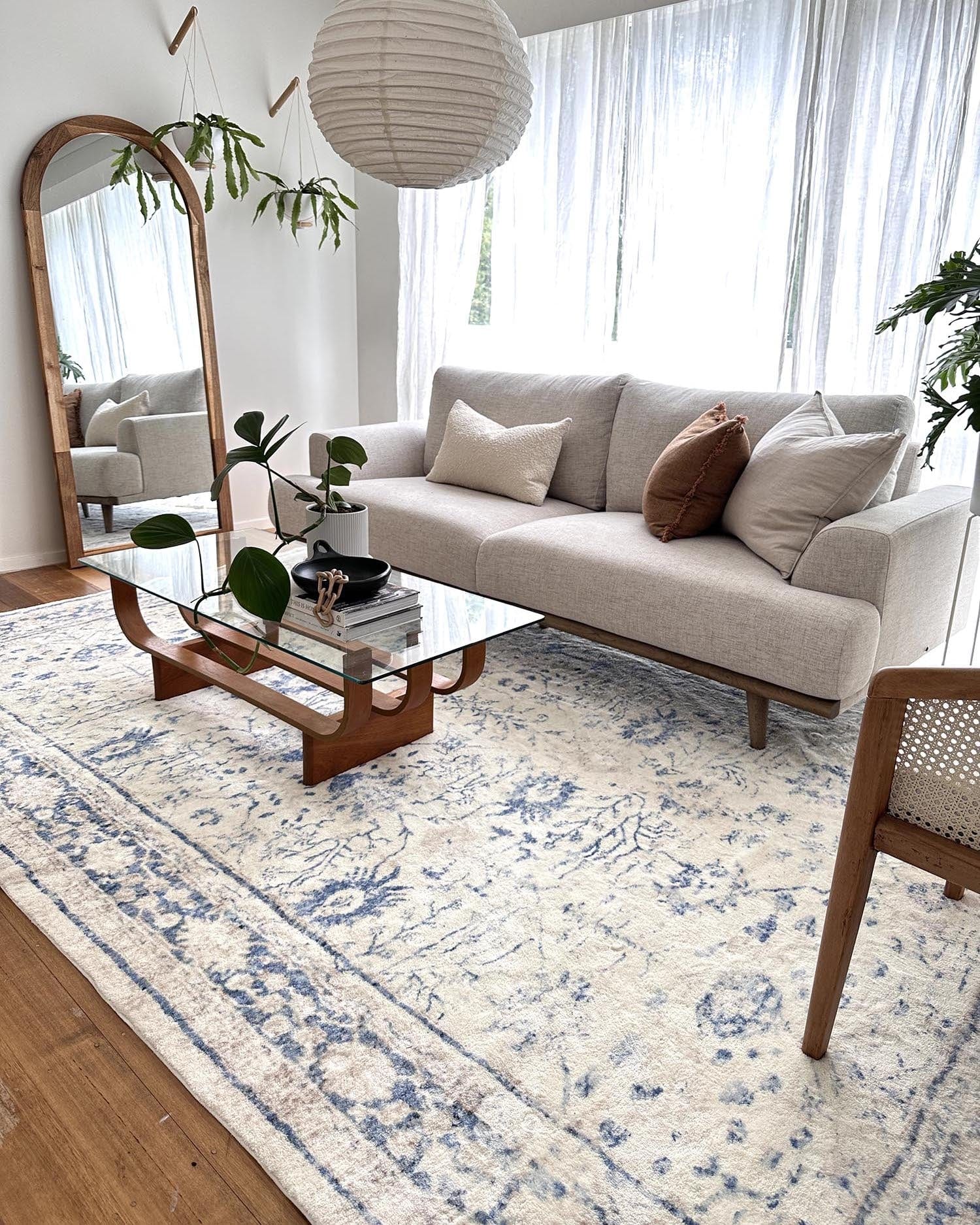 Sarafina Blue and Grey Distressed Washable Rug - Image 13