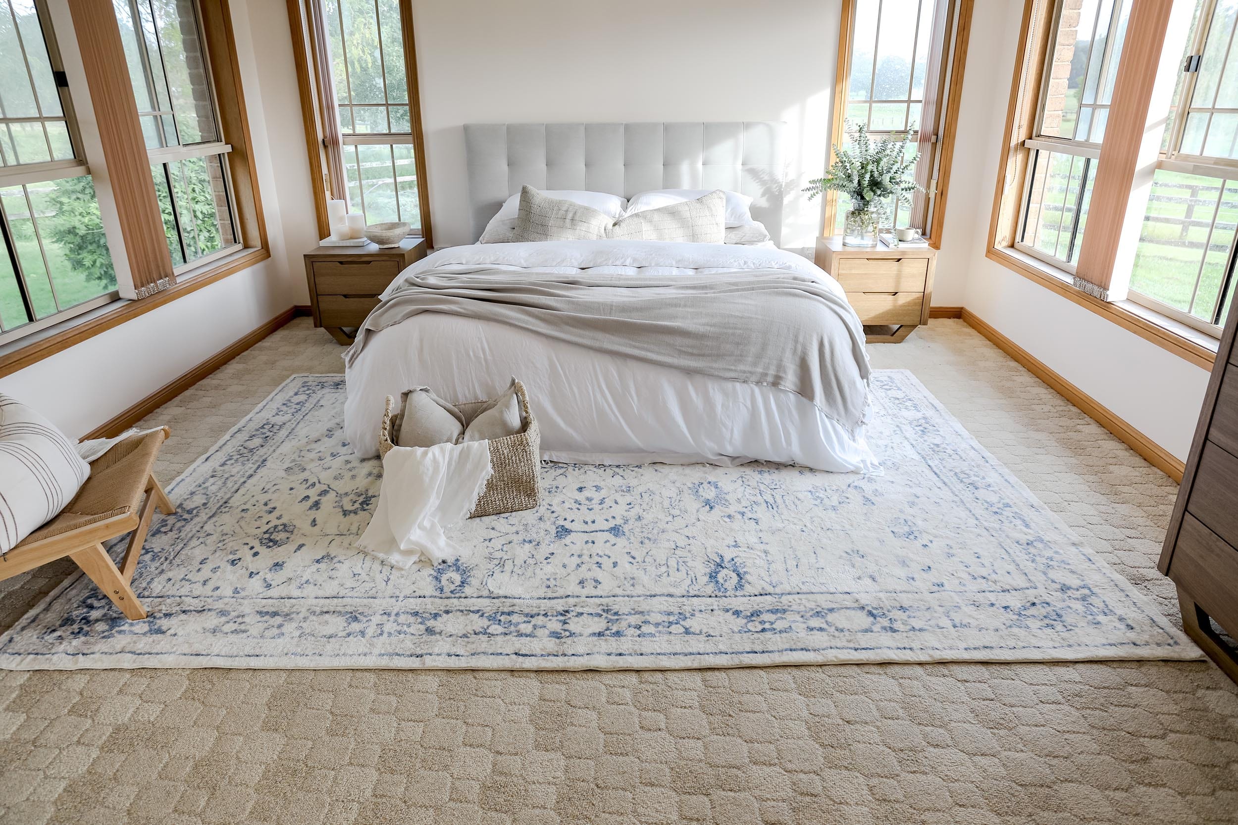 Sarafina Blue and Grey Distressed Washable Rug - Image 16