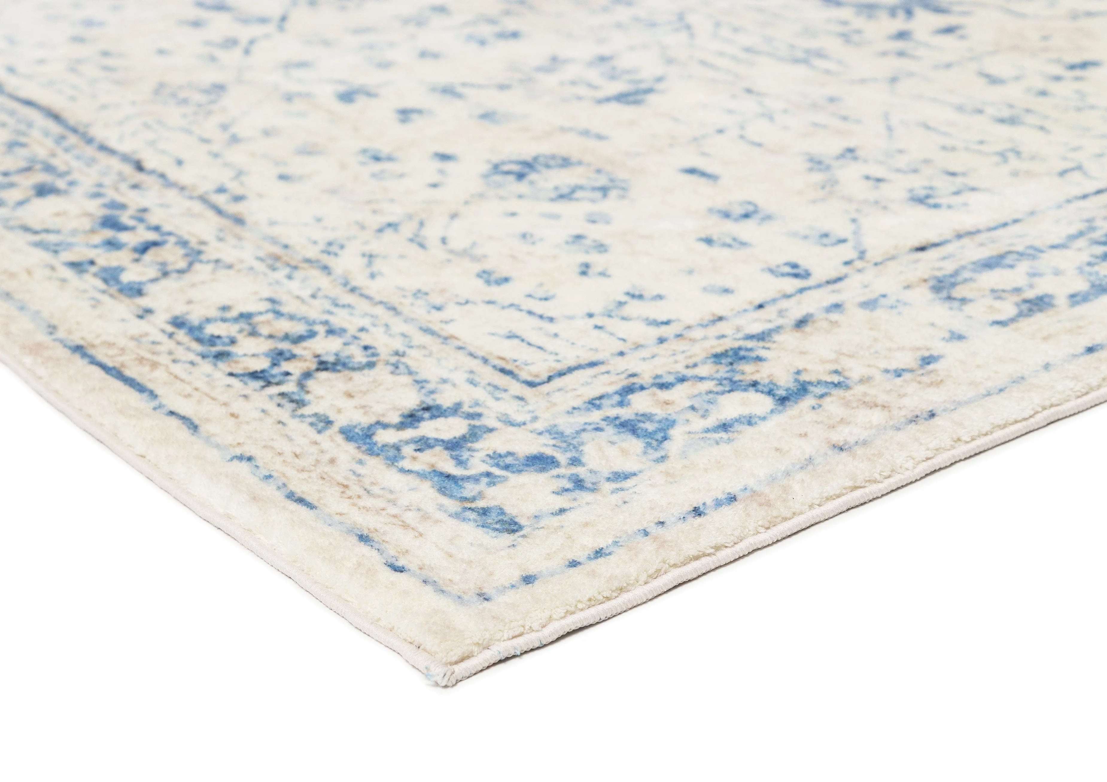 Sarafina Blue and Grey Distressed Washable Rug - Image 17