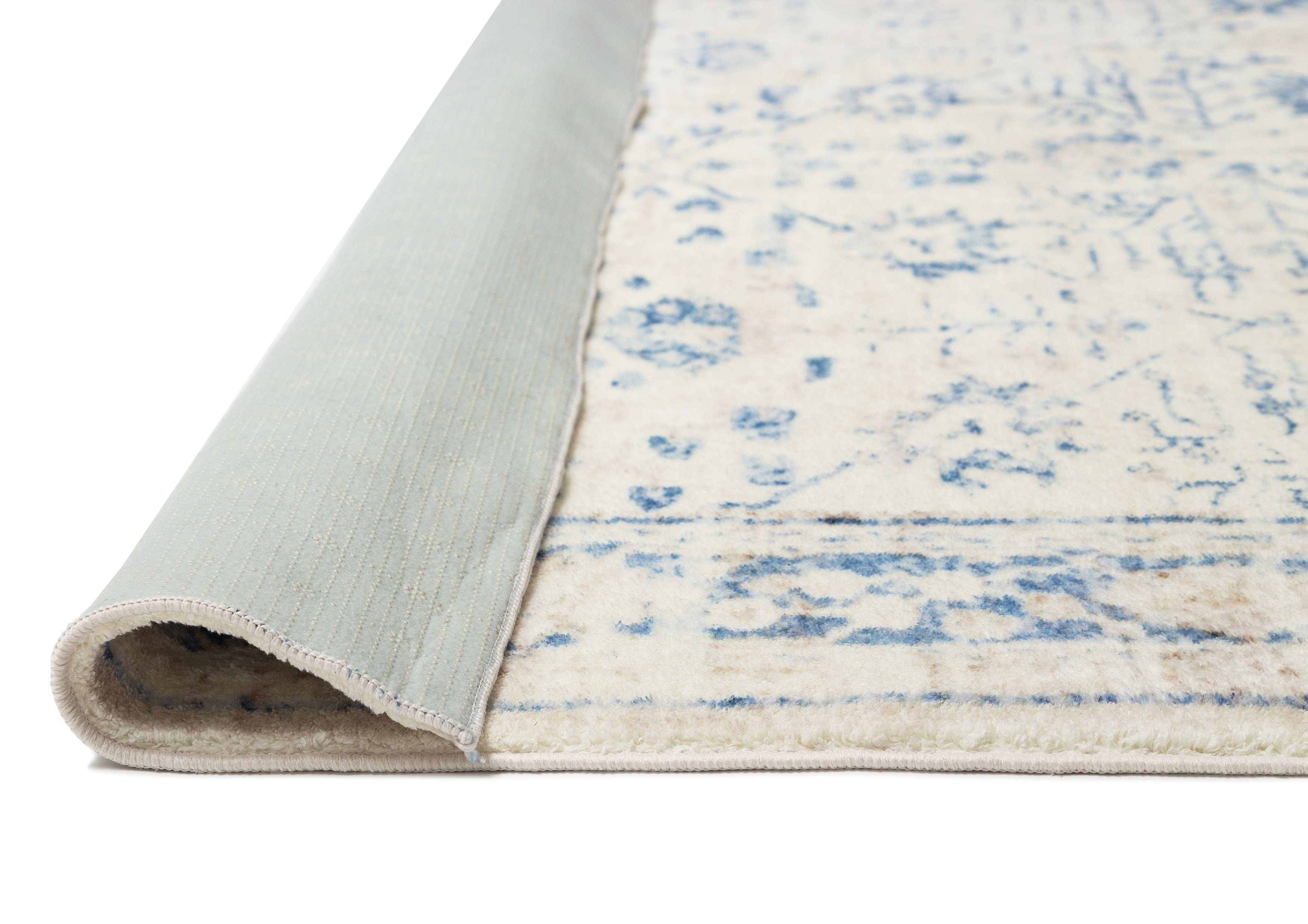 Sarafina Blue and Grey Distressed Washable Rug - Image 19