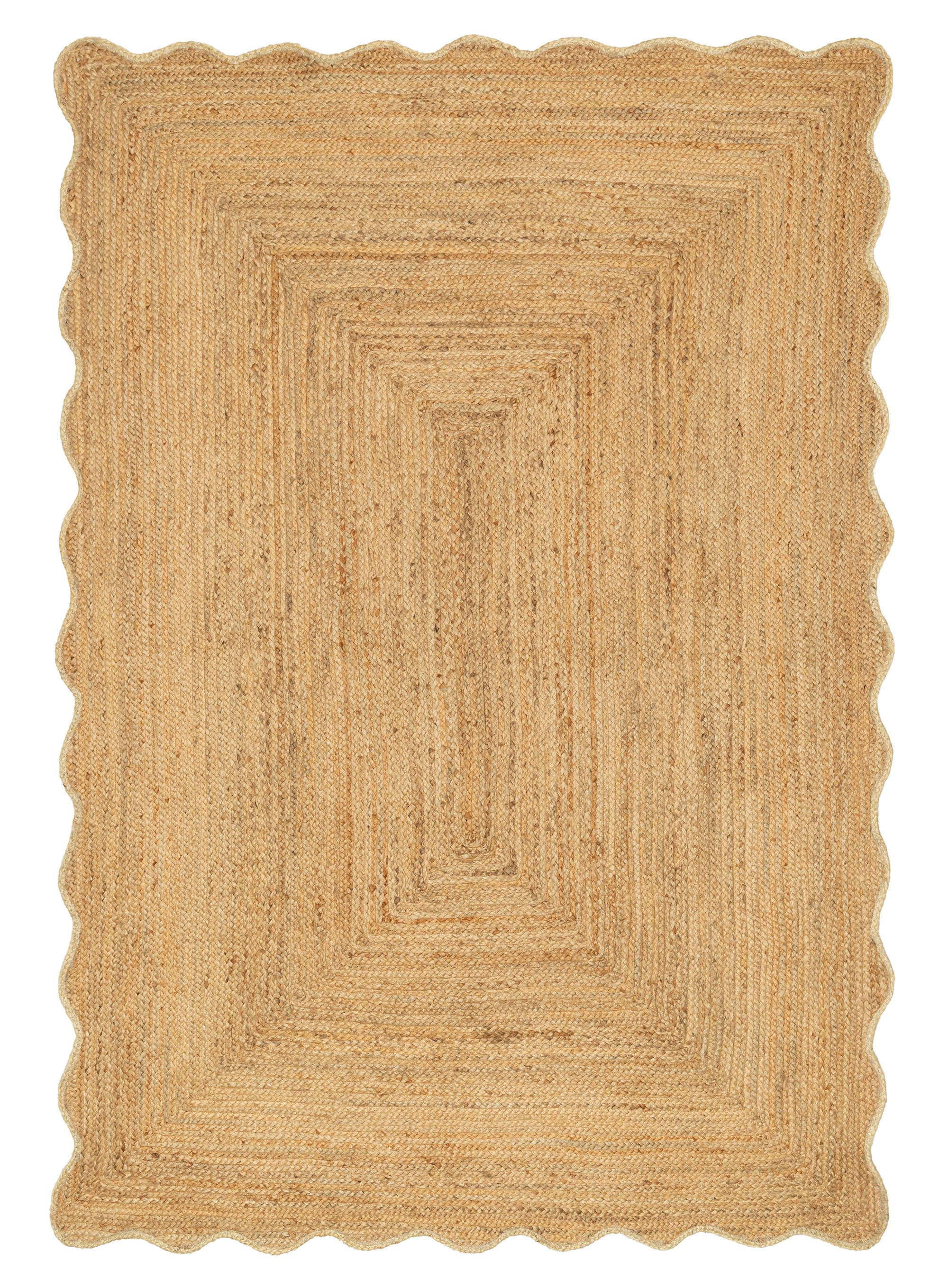 Sarandi Natural Brown Scalloped Jute Rug