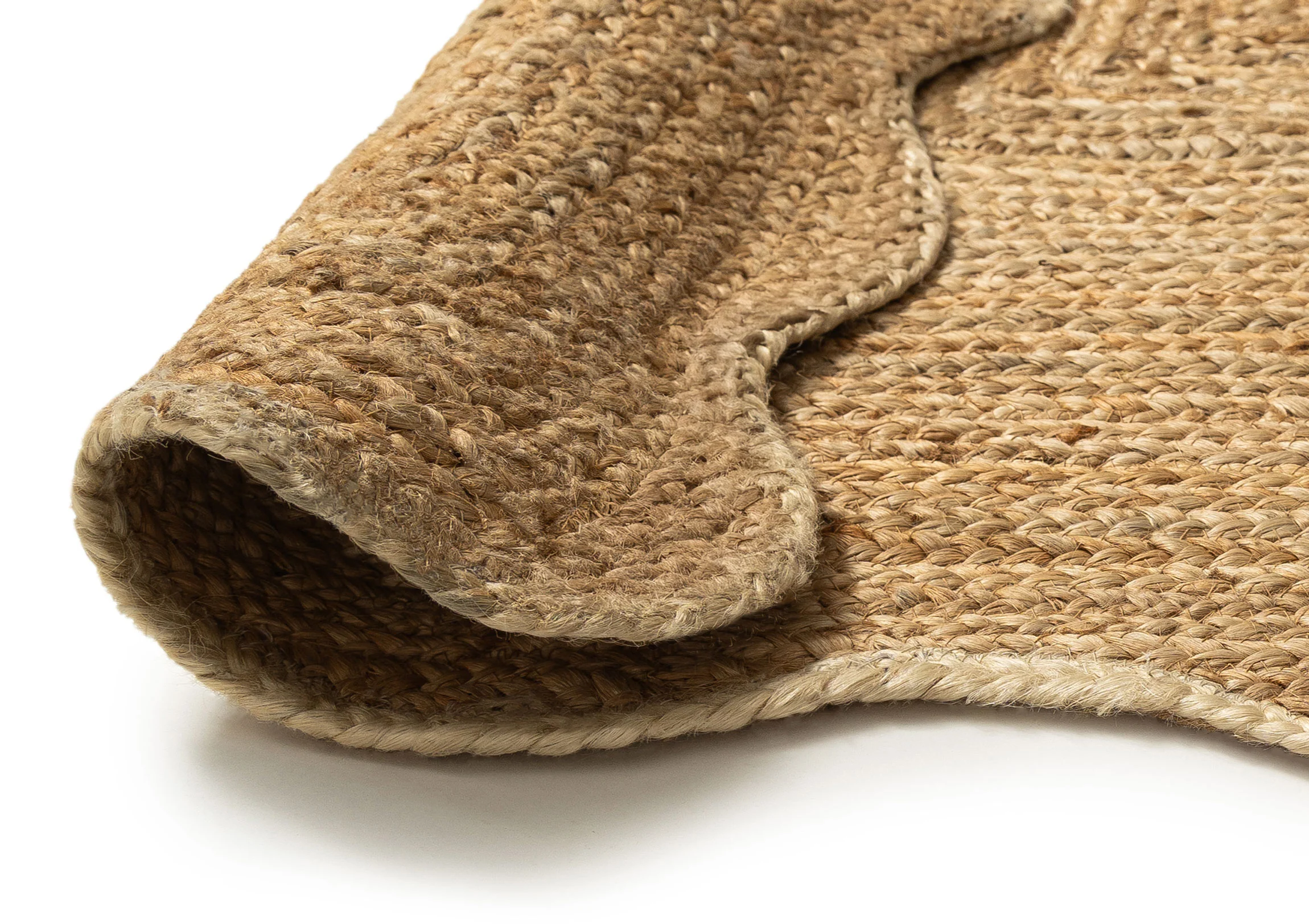 Sarandi Natural Brown Scalloped Jute Rug - Image 4