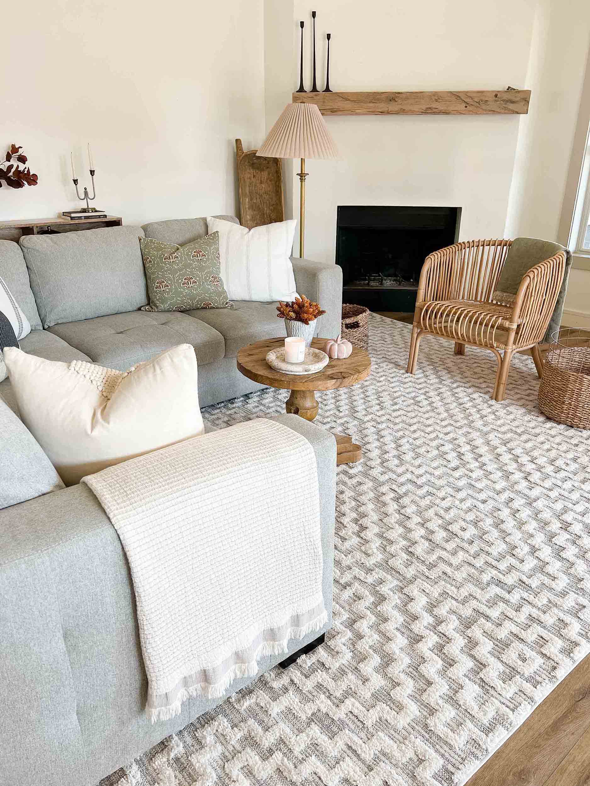 Sarita Ivory and Grey Geometric Textured Rug - Image 10