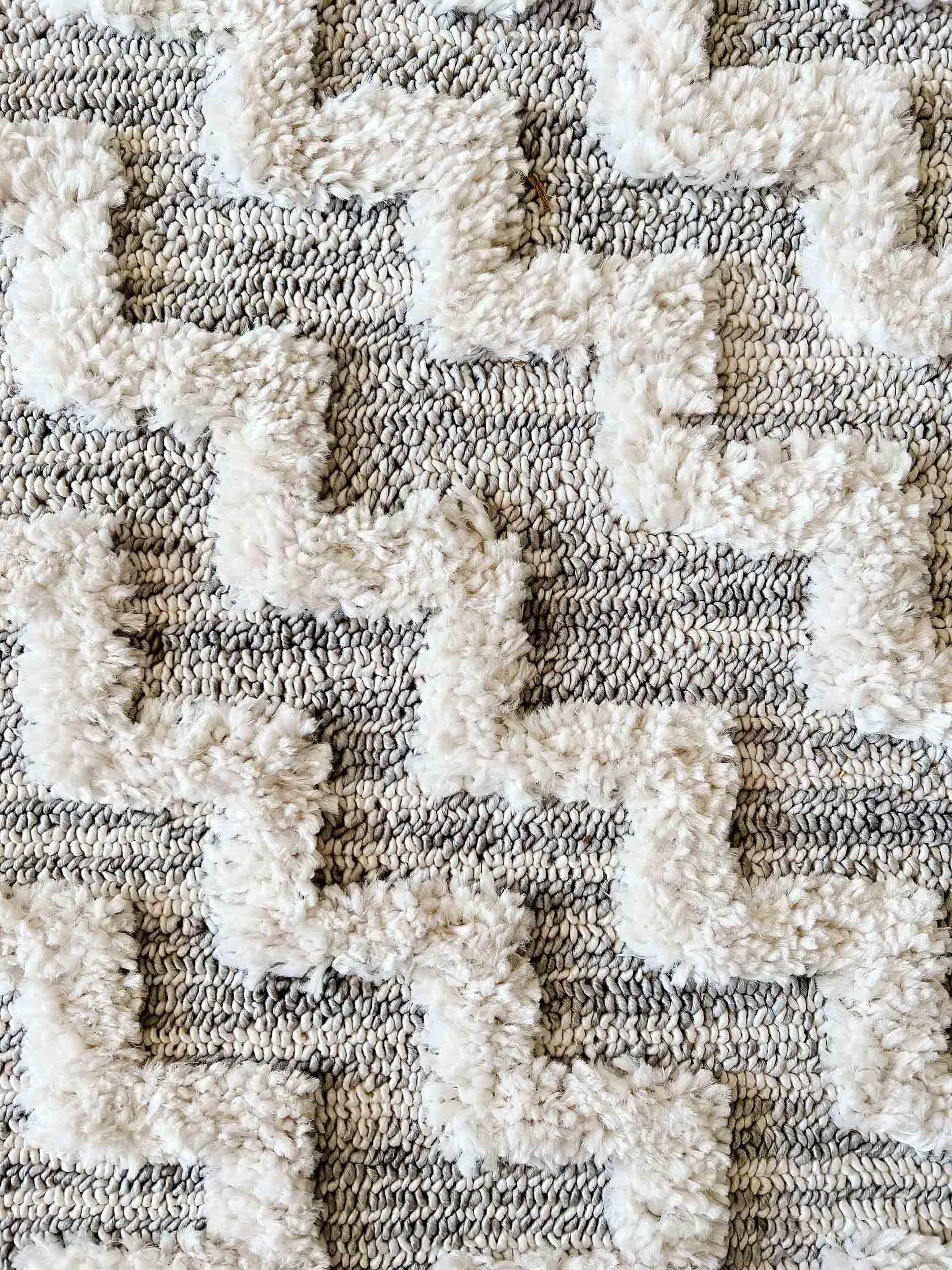 Sarita Ivory and Grey Geometric Textured Rug - Image 11
