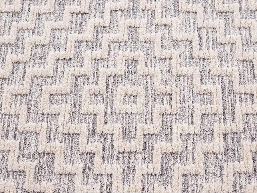 Sarita Ivory and Grey Geometric Textured Rug - Image 20