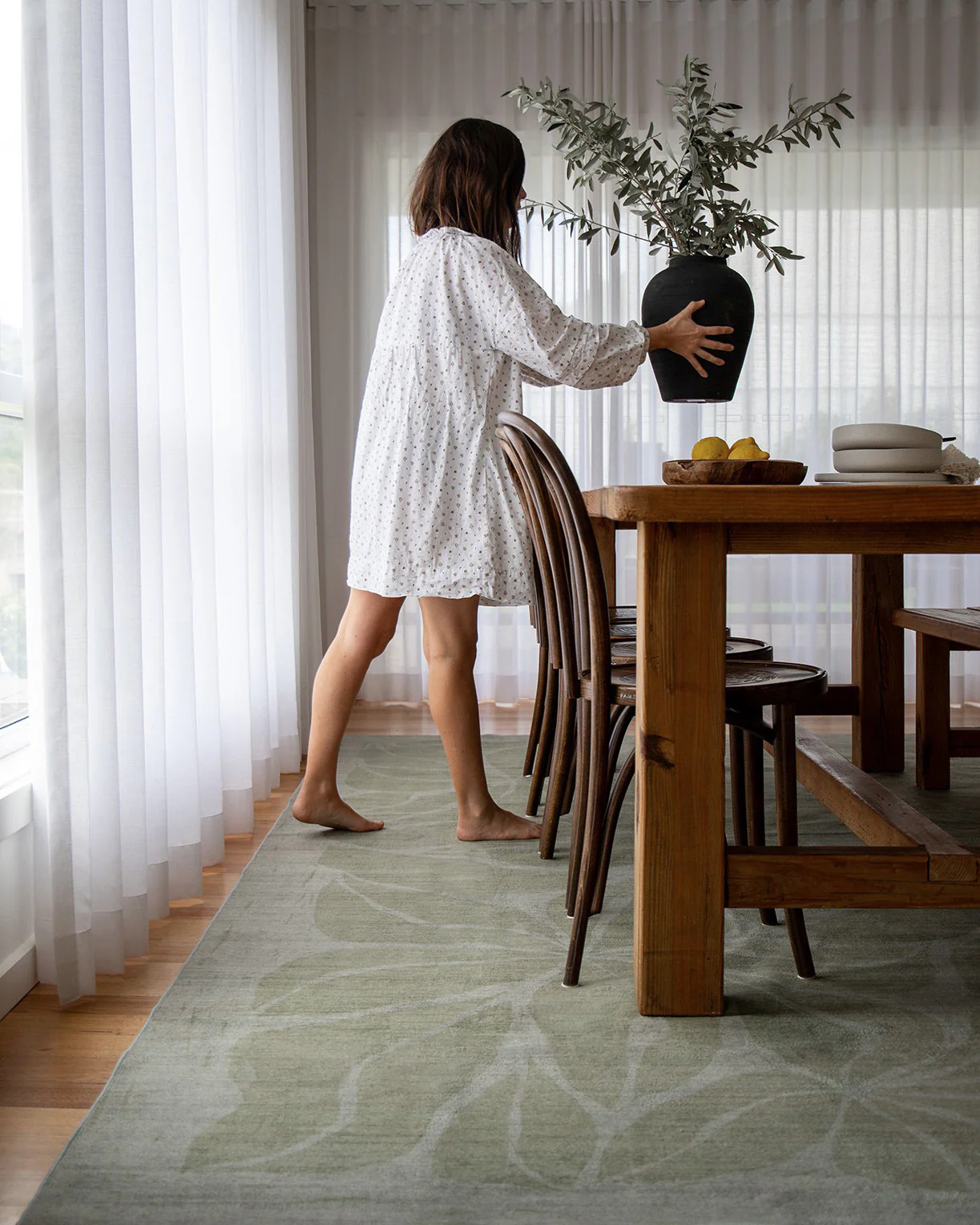 Savona Green Botanical Washable Rug - Image 4