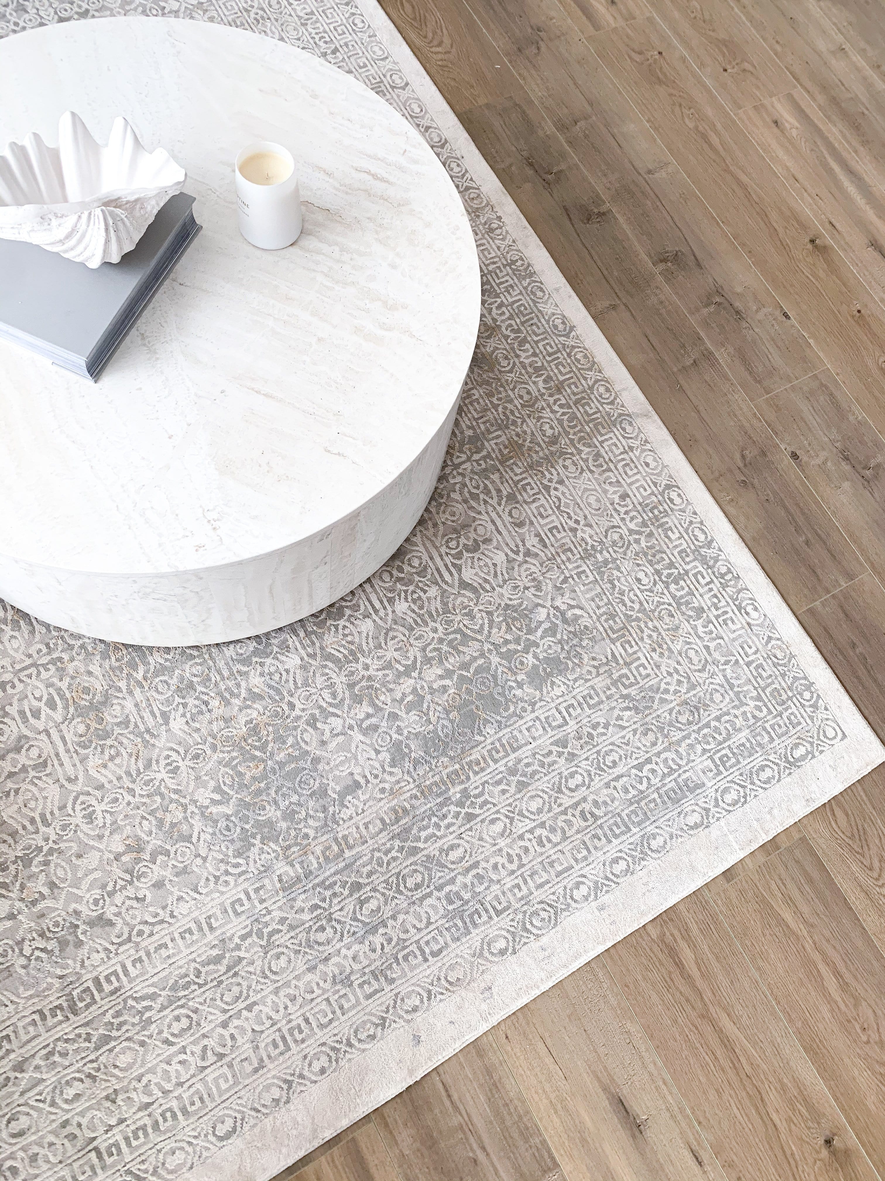 Seda Cream Ivory And Grey Traditional Floral Rug - Image 10