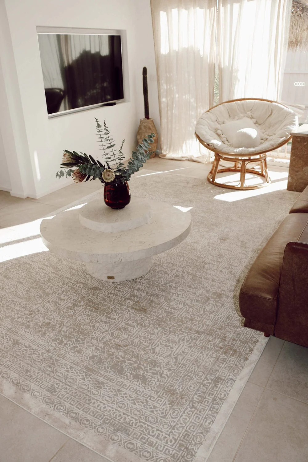 Seda Cream Ivory And Grey Traditional Floral Rug - Image 5