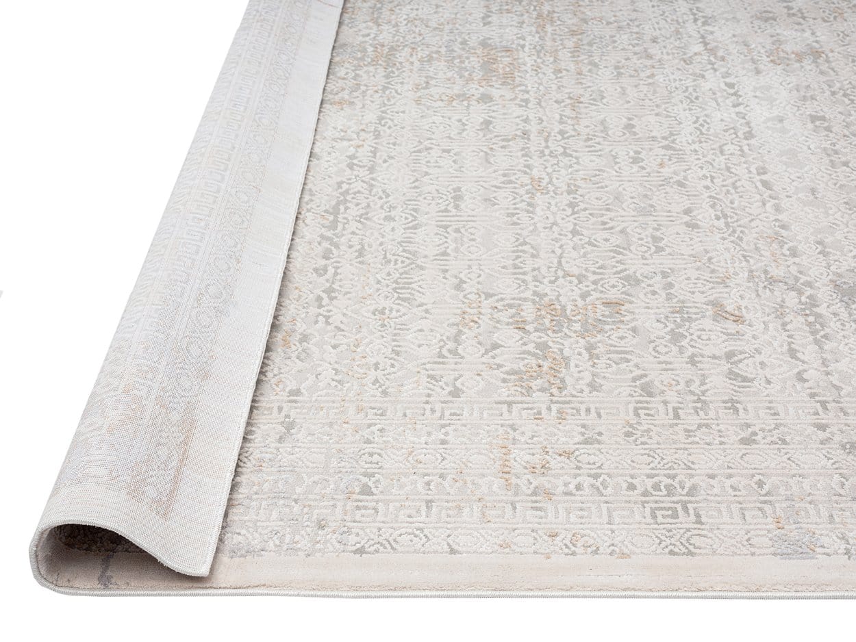 Seda Cream Ivory And Grey Traditional Floral Runner Rug - Image 10