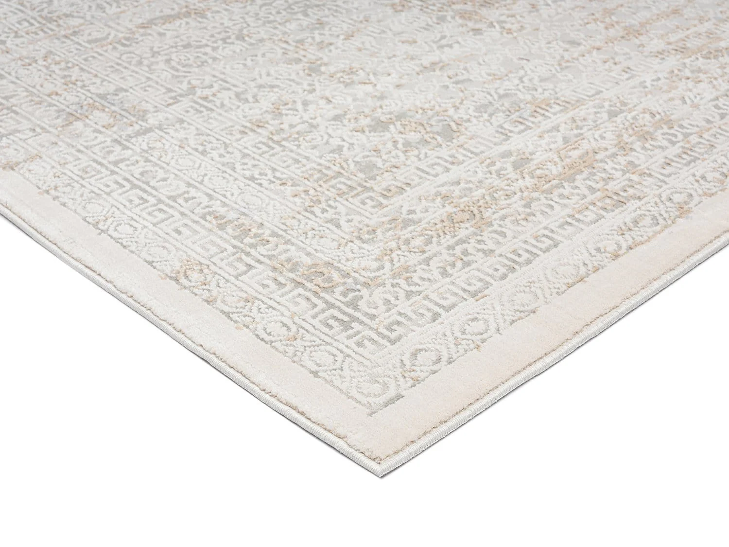 Seda Cream Ivory And Grey Traditional Floral Runner Rug - Image 8