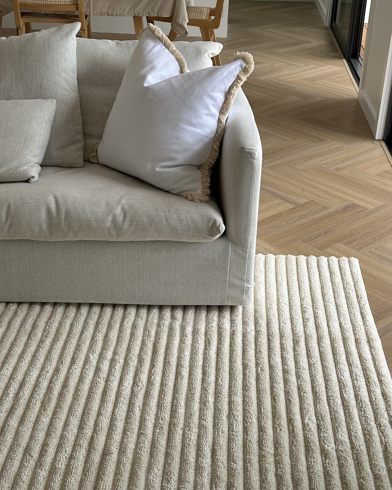 Senna Ivory Striped Rug - Image 4