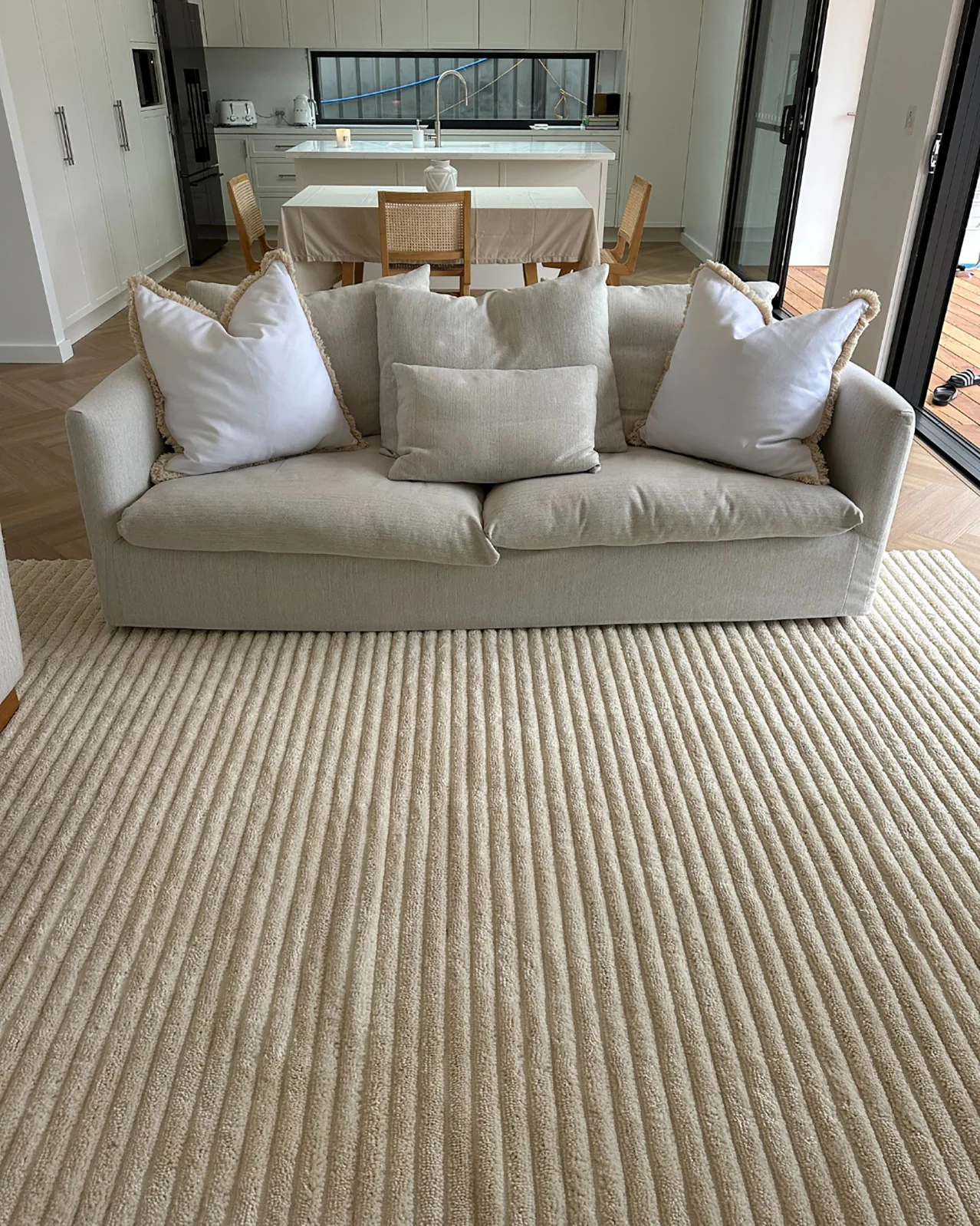 Senna Ivory Striped Rug - Image 5