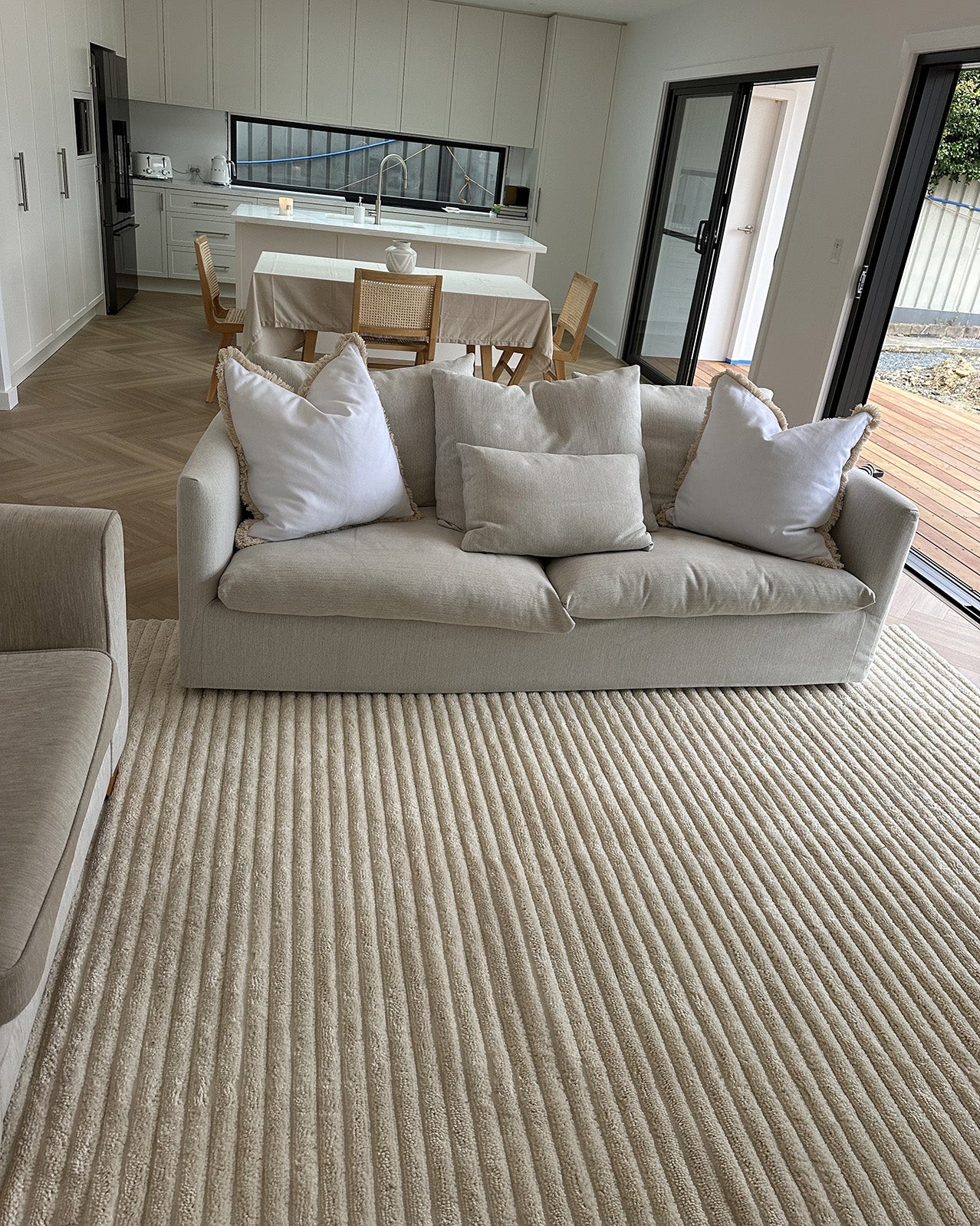 Senna Ivory Striped Rug - Image 6