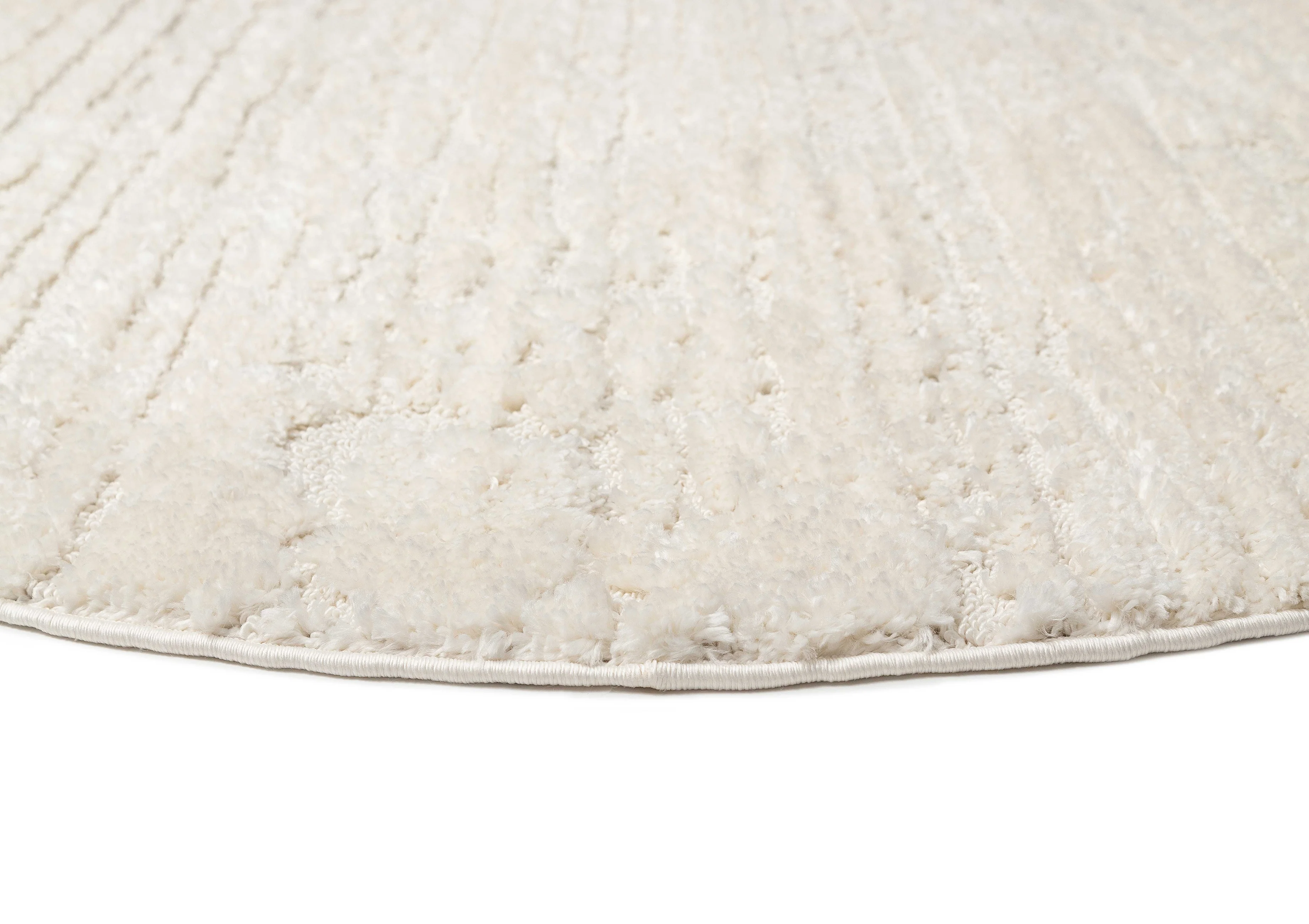 Serena Ivory Cream Textured Round Rug - Image 11
