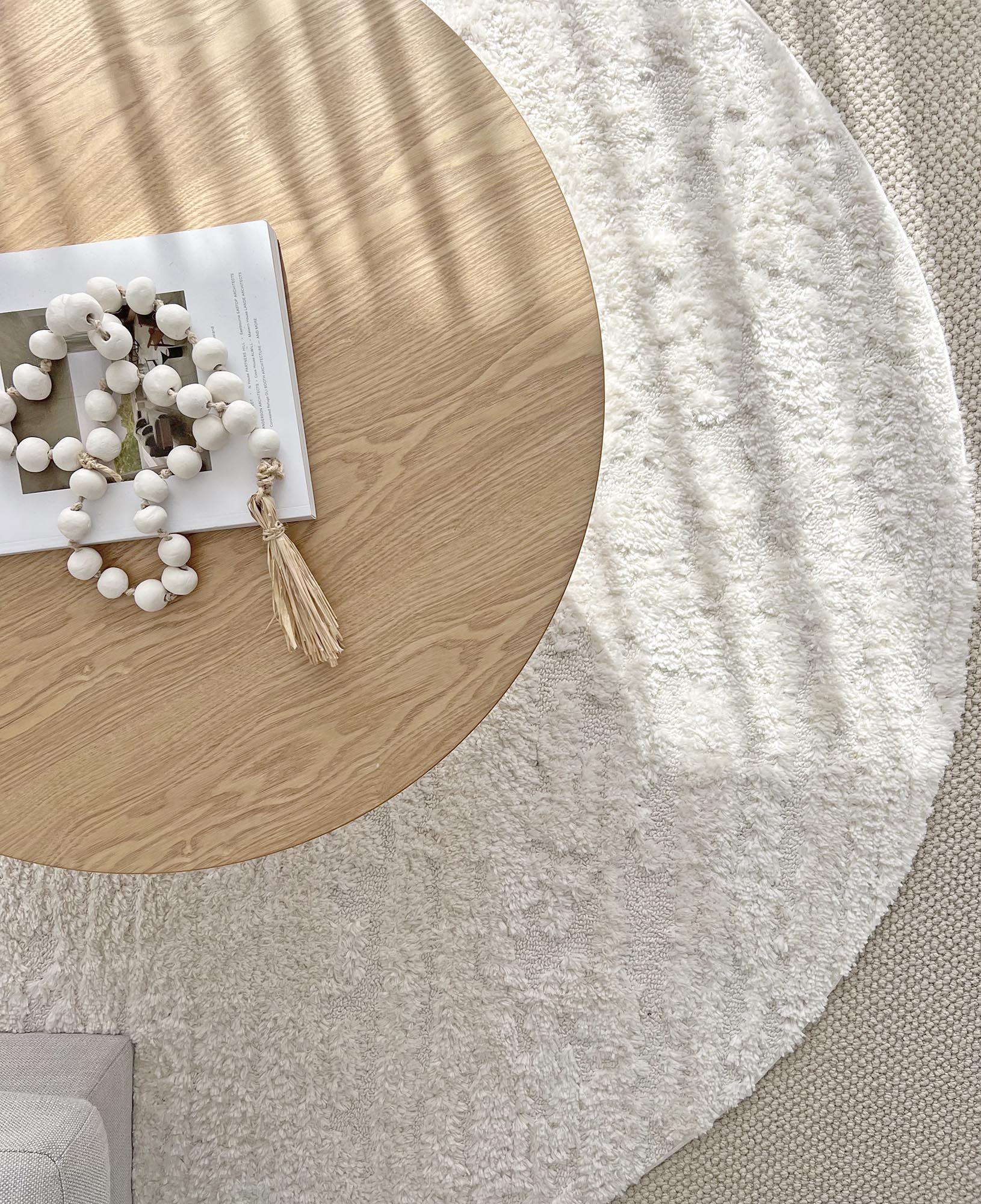 Serena Ivory Cream Textured Round Rug - Image 8