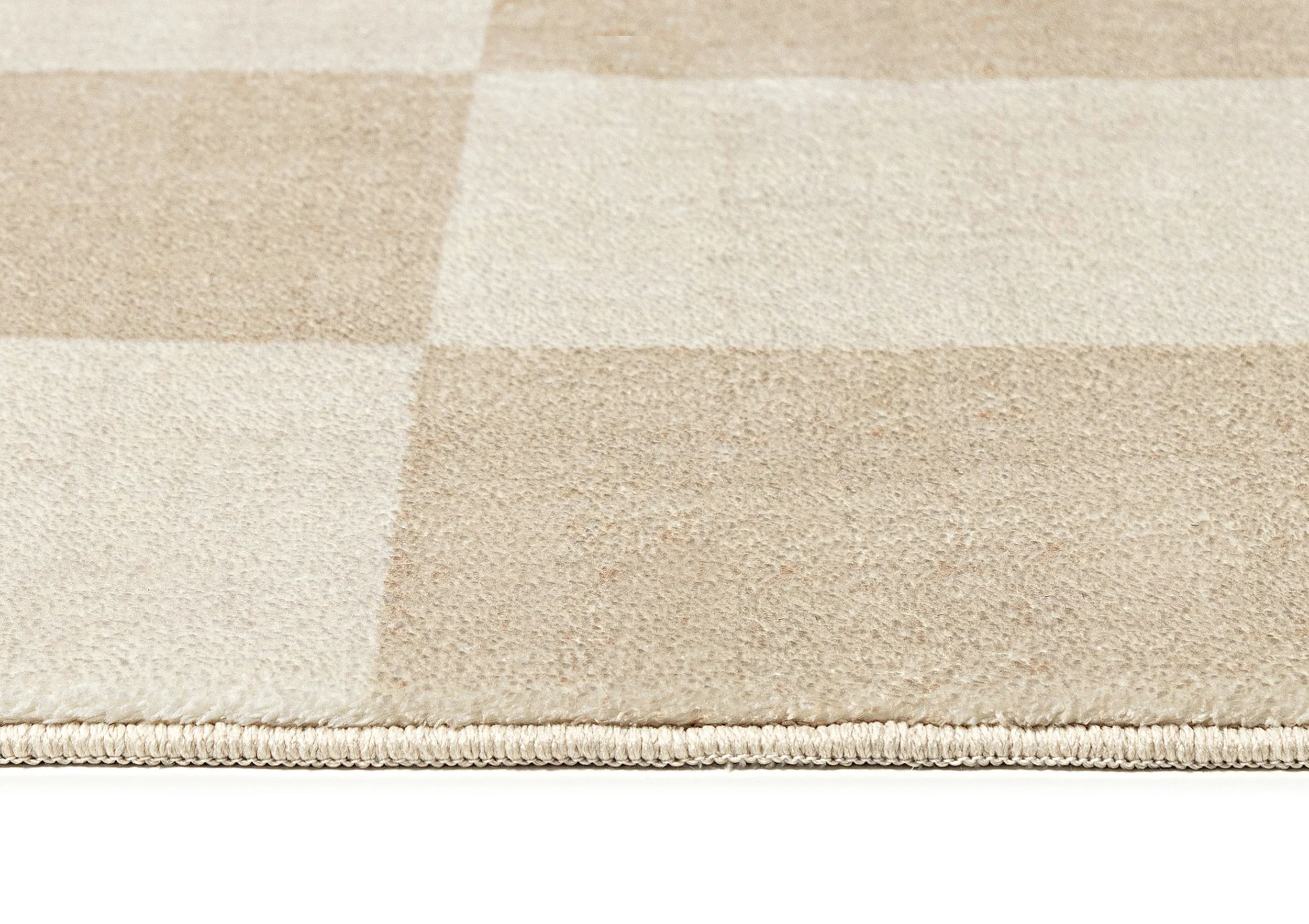 Shira Neutral Beige Checkered Washable Rug - Image 18