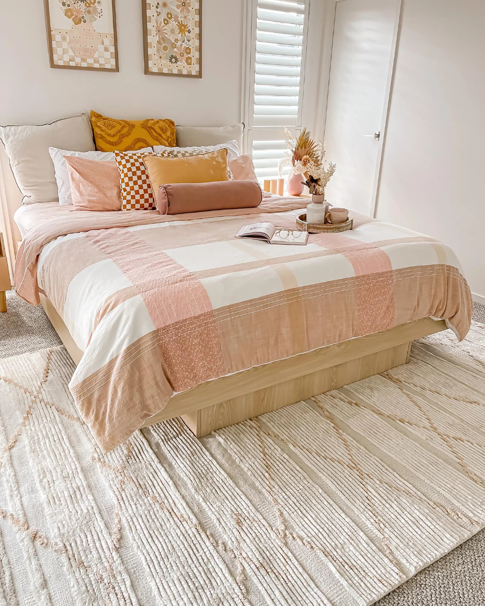 Shona Ivory and Peach Tribal P.E.T Rug - Image 16