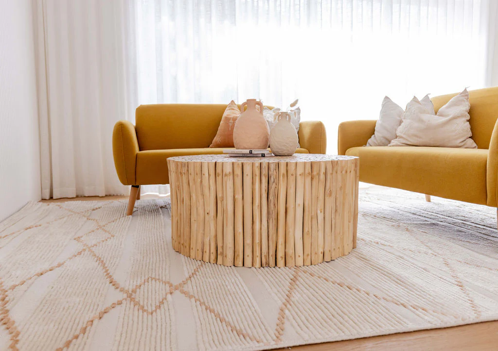 Shona Ivory and Peach Tribal P.E.T Rug - Image 4