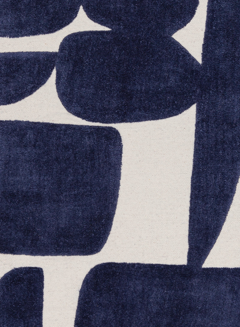 Simora Blue Abstract Washable Wool Rug - Image 11