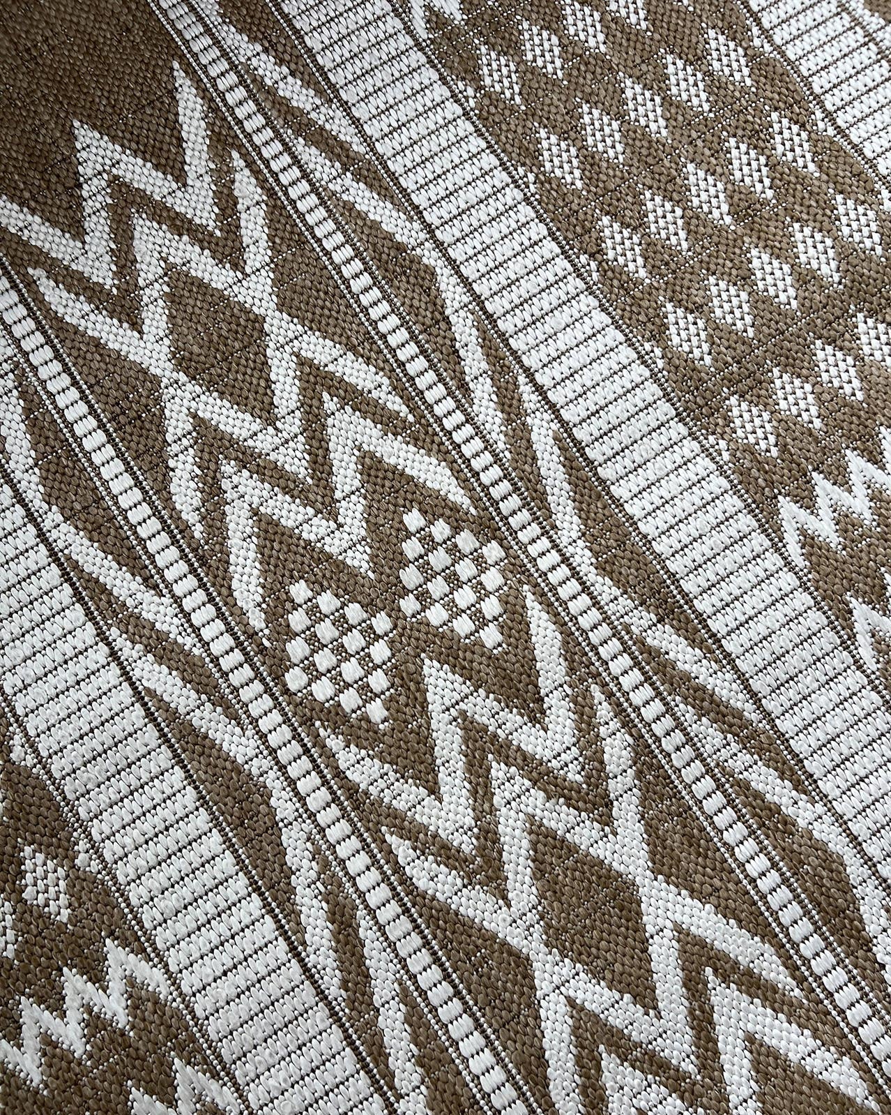 Sitaah Brown and Ivory Tribal Flatweave Indoor Outdoor Rug - Image 11