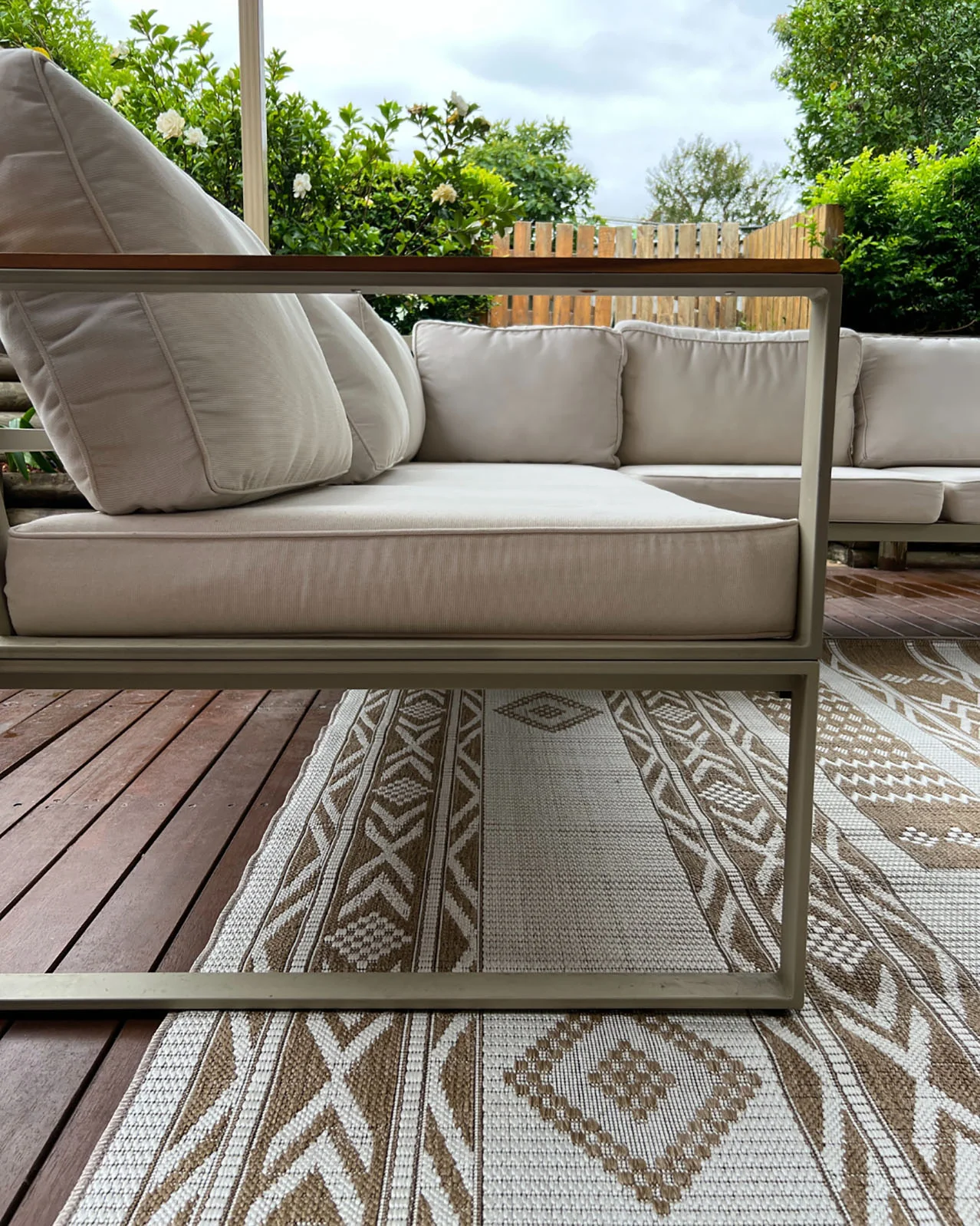 Sitaah Brown and Ivory Tribal Flatweave Indoor Outdoor Rug - Image 12