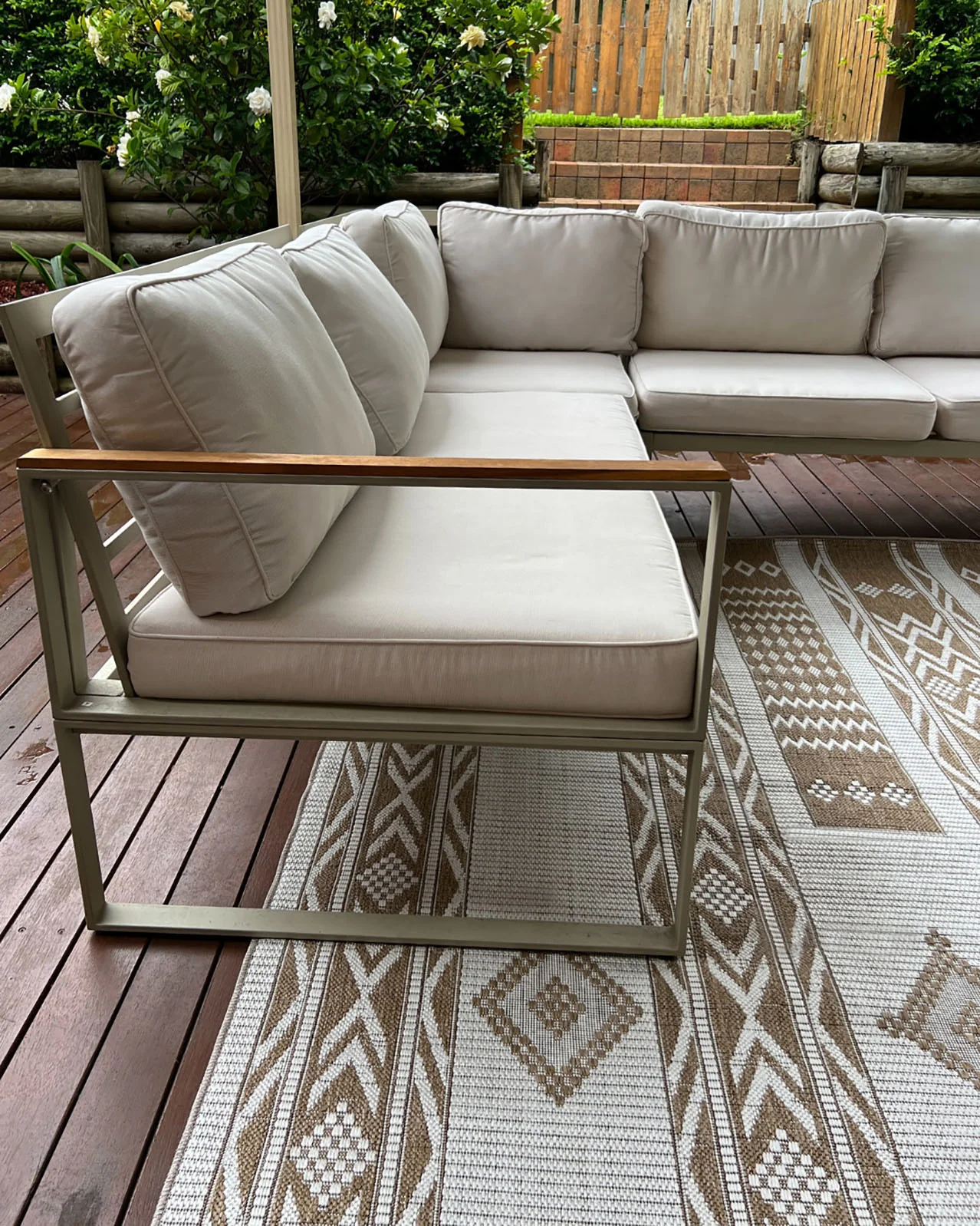 Sitaah Brown and Ivory Tribal Flatweave Indoor Outdoor Rug - Image 13