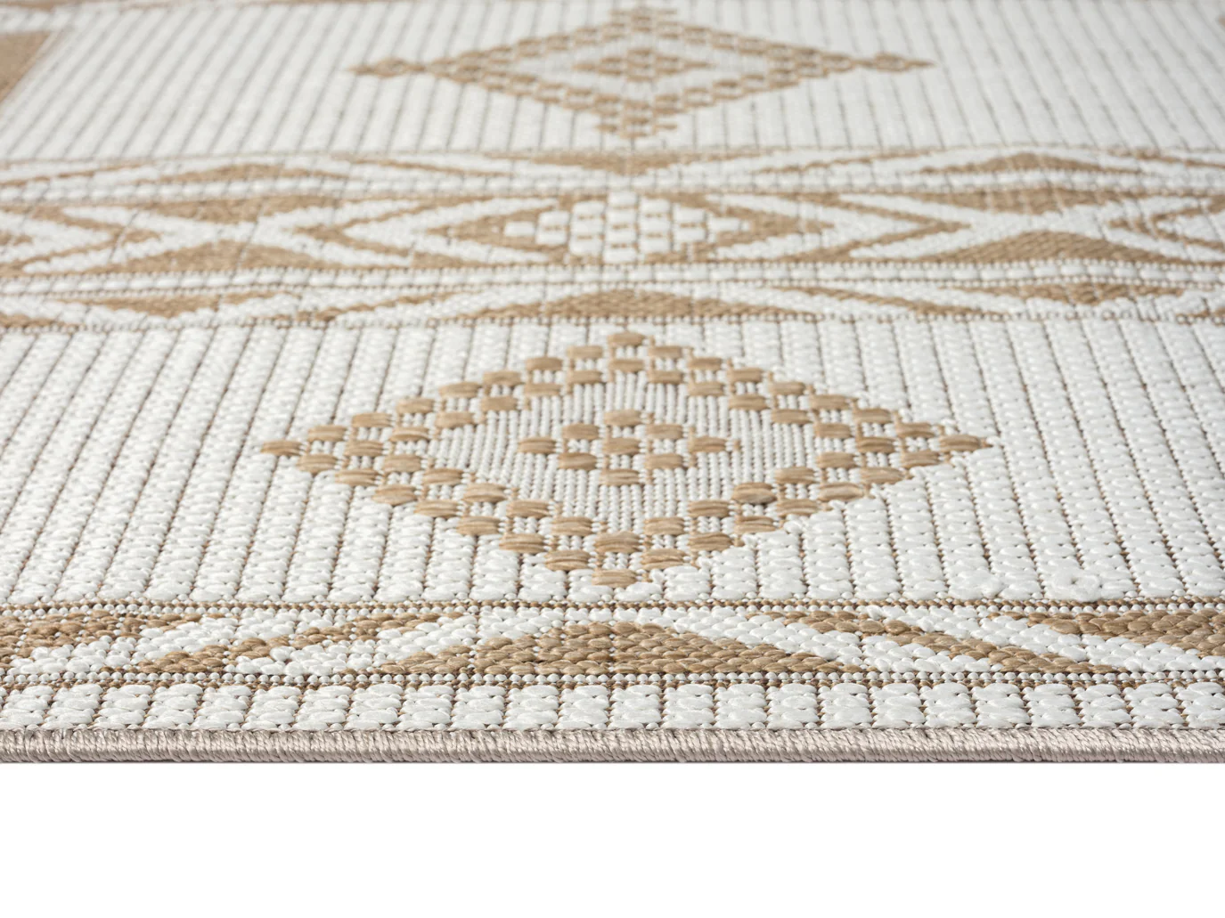 Sitaah Brown and Ivory Tribal Flatweave Indoor Outdoor Rug - Image 15
