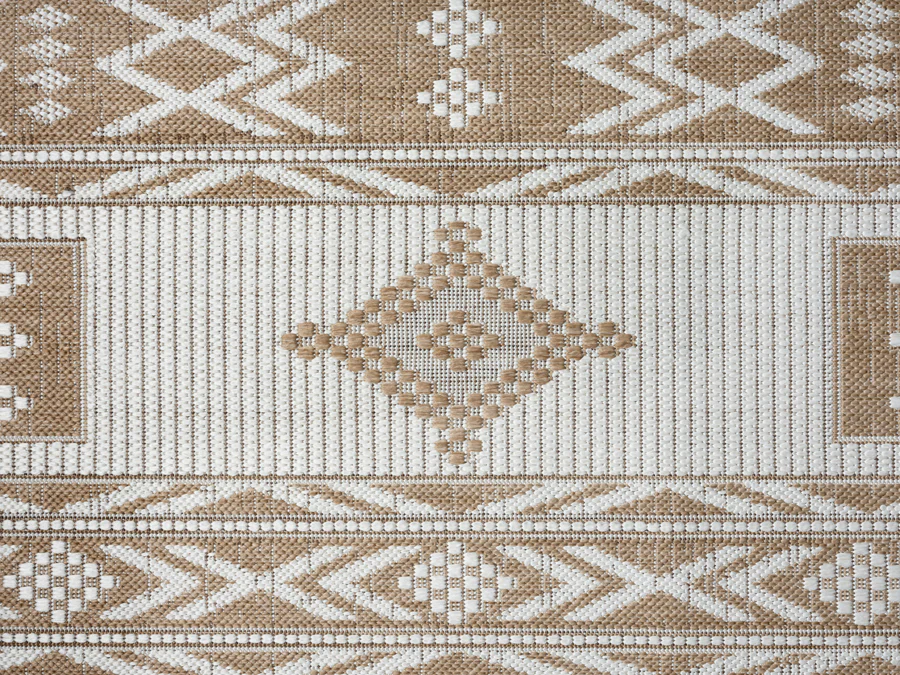 Sitaah Brown and Ivory Tribal Flatweave Indoor Outdoor Rug - Image 17