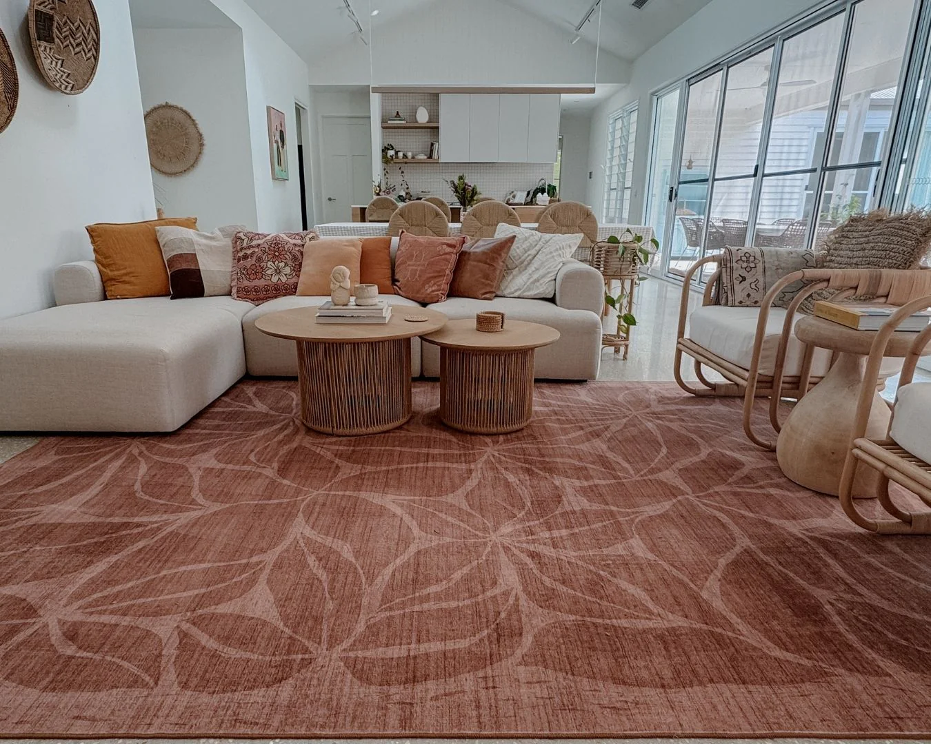 Sitar Rust Floral Washable Rug - Image 3