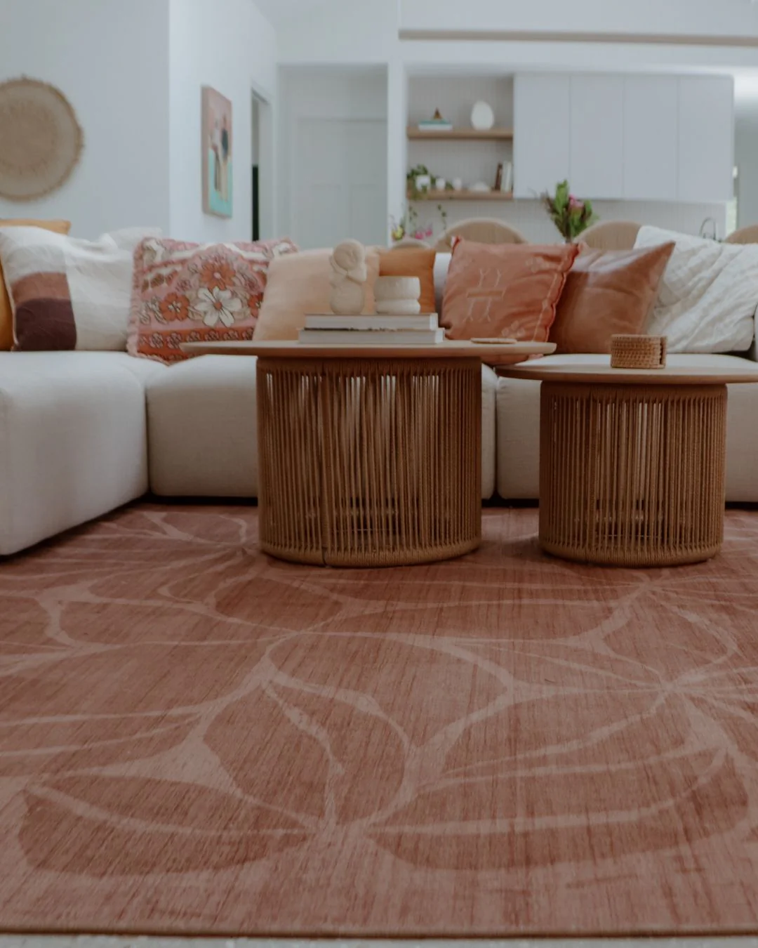 Sitar Rust Floral Washable Rug - Image 4