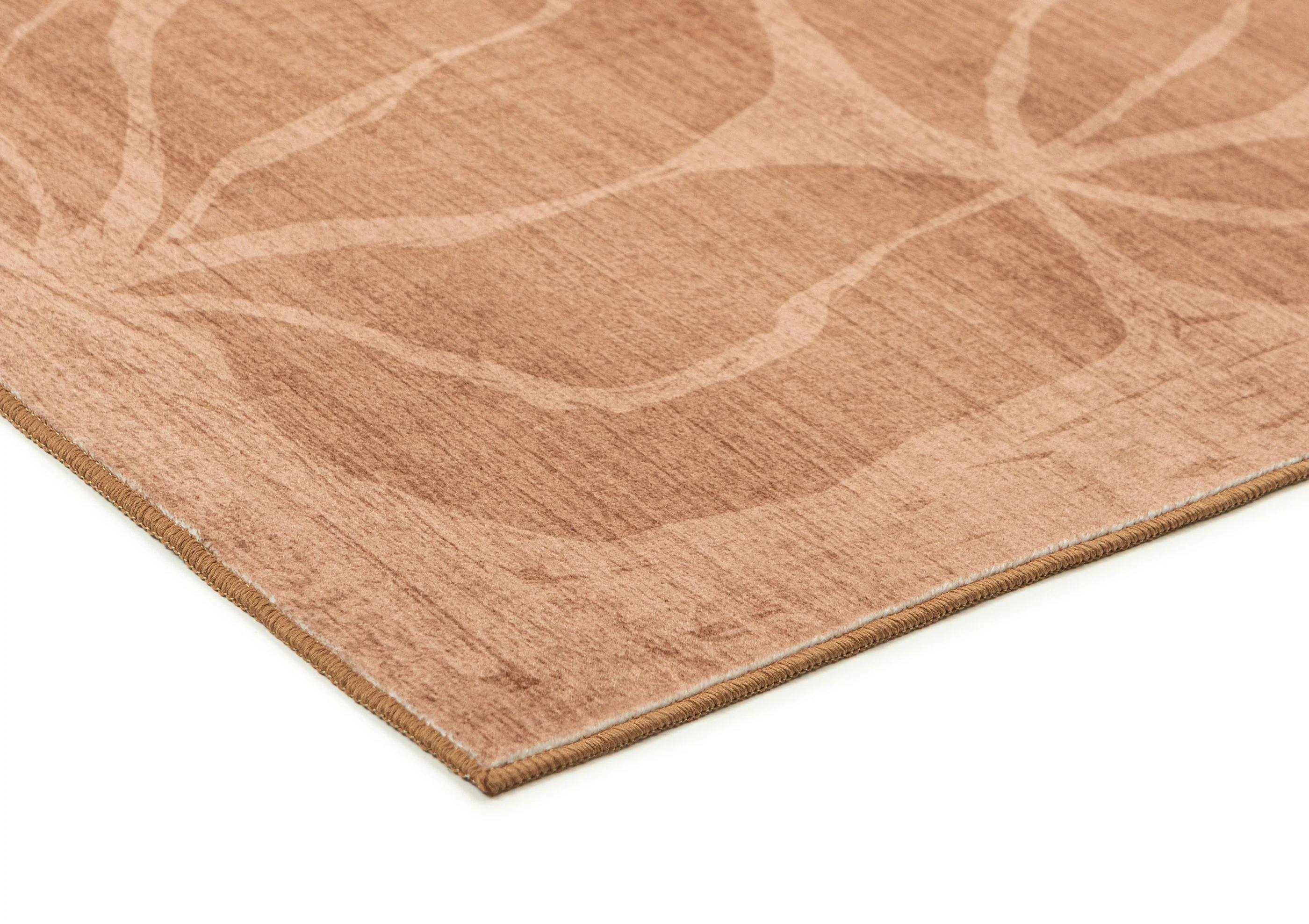 Sitar Rust Floral Washable Rug - Image 6