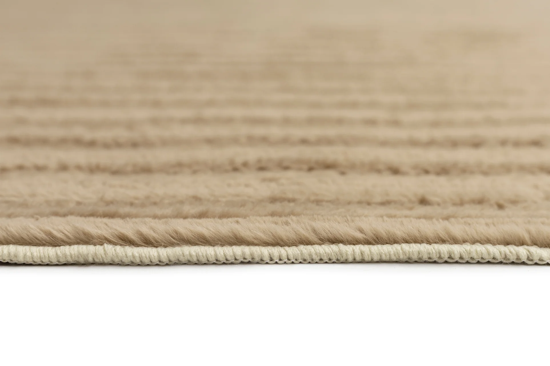 Sitti Beige Striped Washable Faux Fur Runner Rug - Image 10
