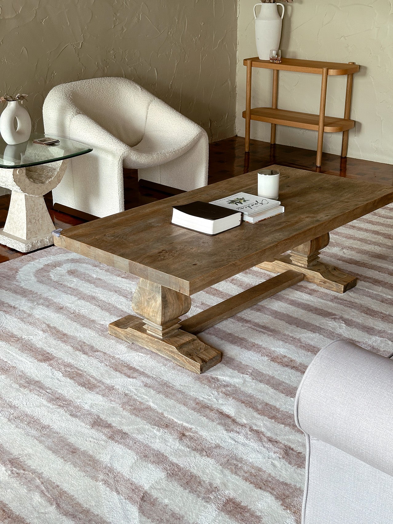Sloan Beige Curve Pattern Washable Rug - Image 9