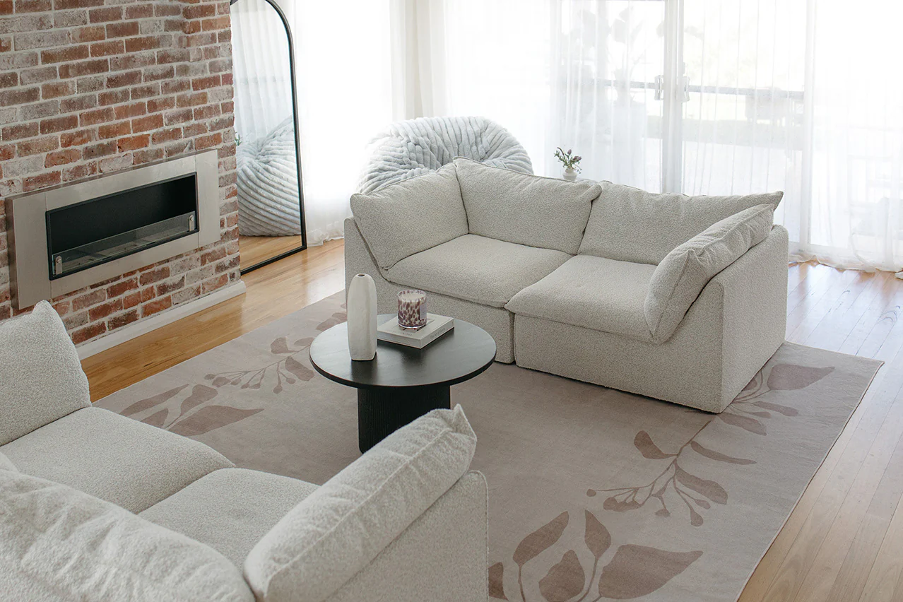 Solange Beige and Brown Botanical Border Washable Rug - Image 3
