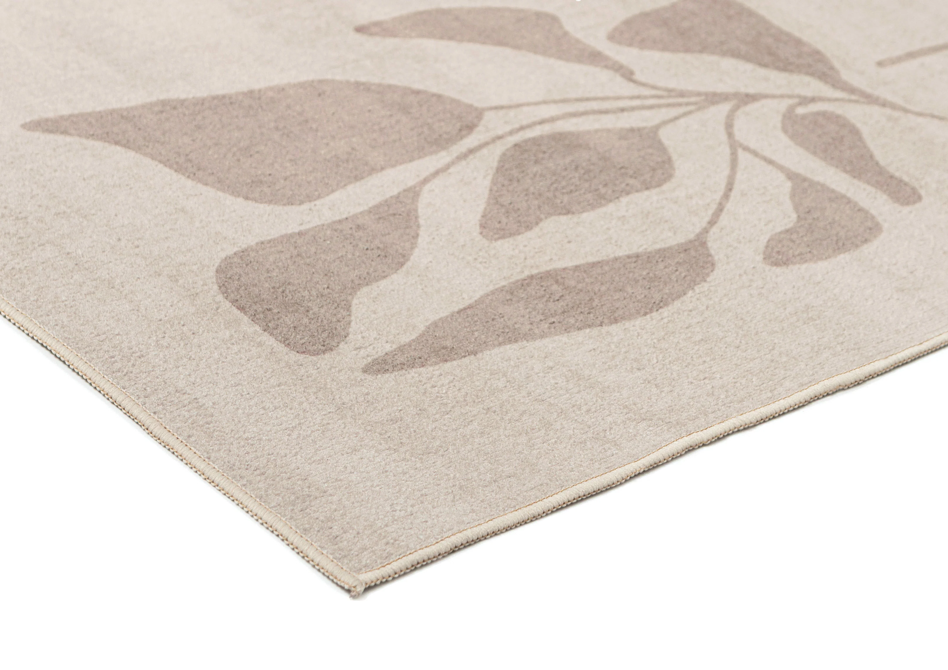Solange Beige and Brown Botanical Border Washable Rug - Image 7