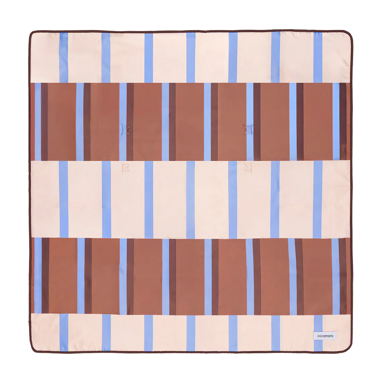 Solari Terracotta Cream and Sky Blue Beach Mat